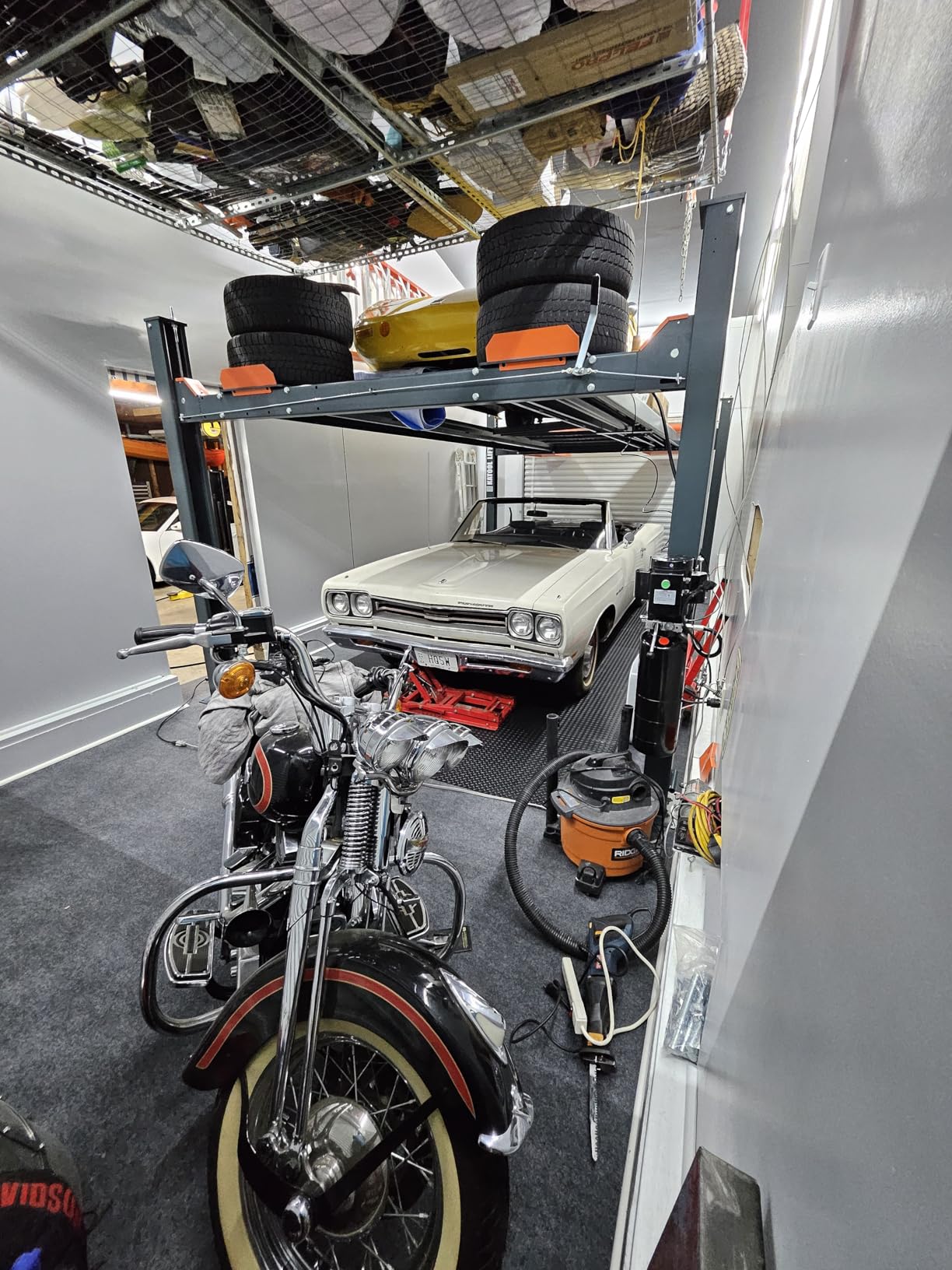 KATOOL 3.0HP 11000Lbs 4 Post Lift 4 Post Parking Service Storage Lift Lifting Height 84 Inch Extra Tall Extra Long Extra Wide 110v Four Post Parking Lift 4-Post Auto Lift Garage Lift Storage customer photo 2