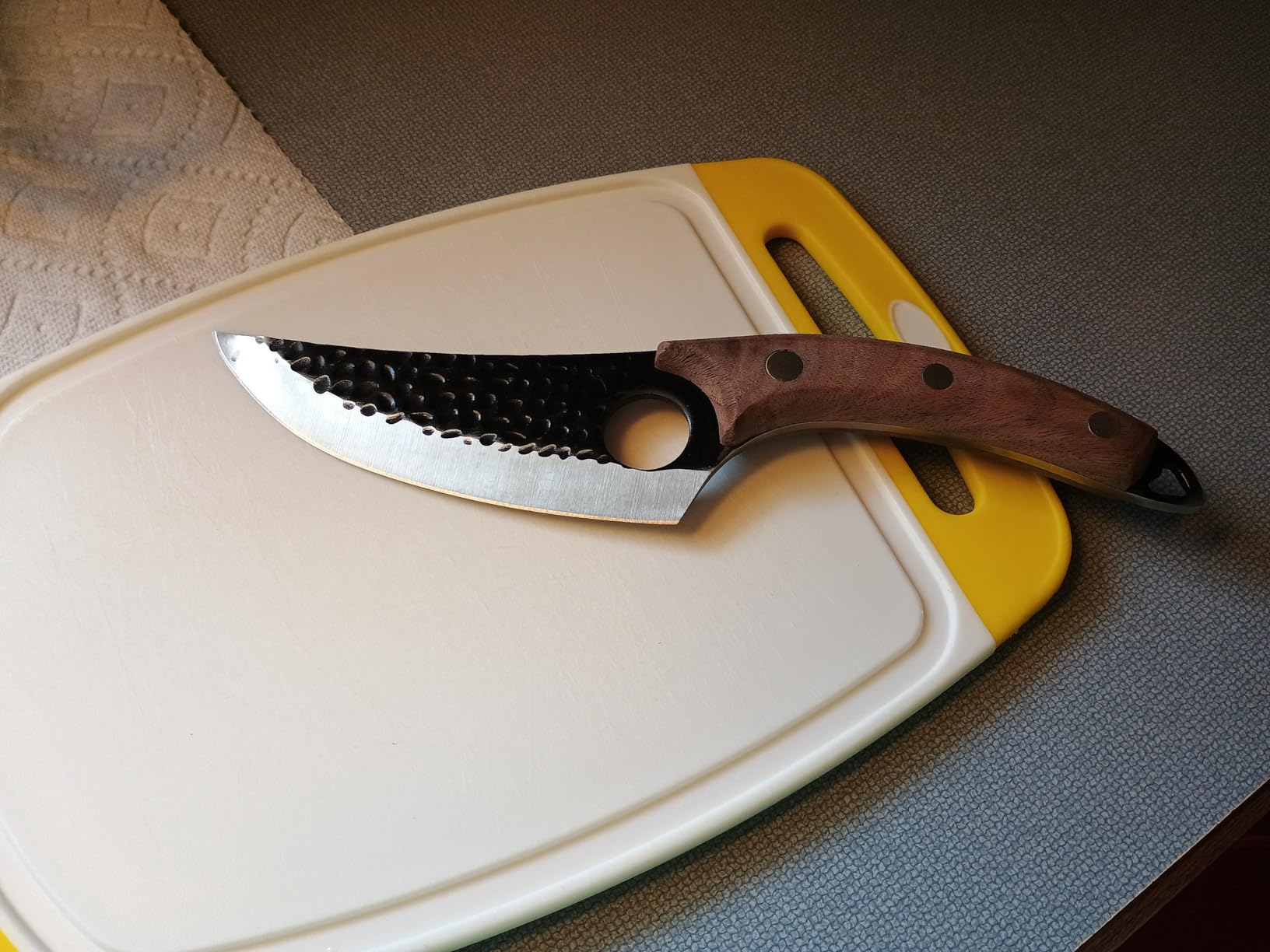 Handmade Forged Kitchen Knife 3 Pcs Professional Chef Knife Set, Hunting, BBQ Meat Knives for Cooking, Forged Kitchen Knife with High Carbon Stainless Steel Cutlery With Leather Sheaths customer photo 2