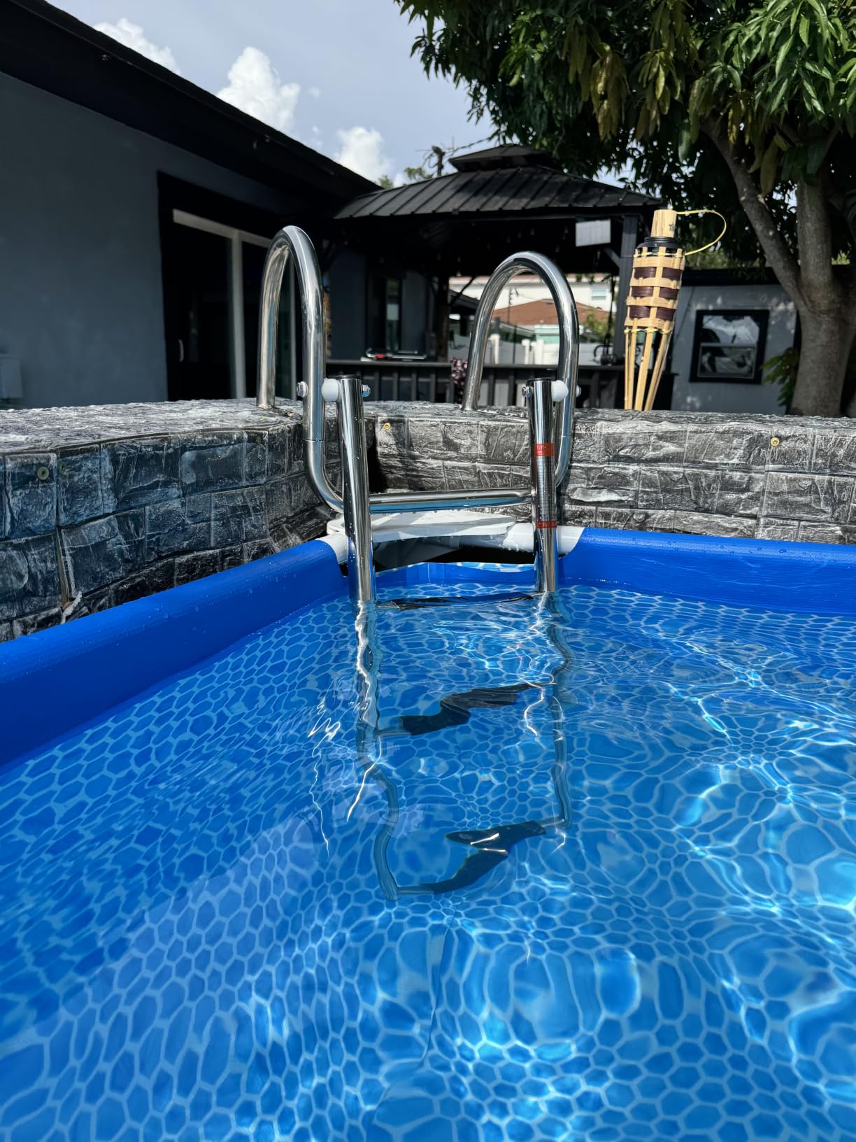 Pontoon Boat Ladder, Stainless Steel 3 Step Telescoping Boat Boarding Ladder with Wide Steps, Folding Boat Swim Ladder,Dock Ladder with Hand Railings Heavy Duty customer photo 2