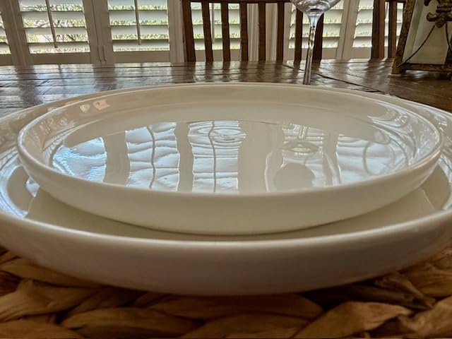 MALACASA 12 Pcs Porcelain Plates and Bowls Sets,Dinnerware Set for 4,White customer photo 1