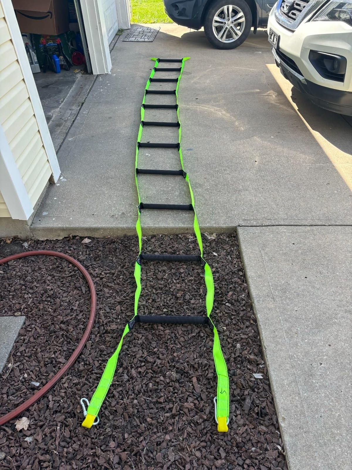 Fire Escape Ladders, 16.4FT Emergency Rope Ladder with 2 Hooks for 2-3 Story Homes, Portable Multi-use Quick Deployment Rope Ladders for Balcony Tree Window customer photo 2