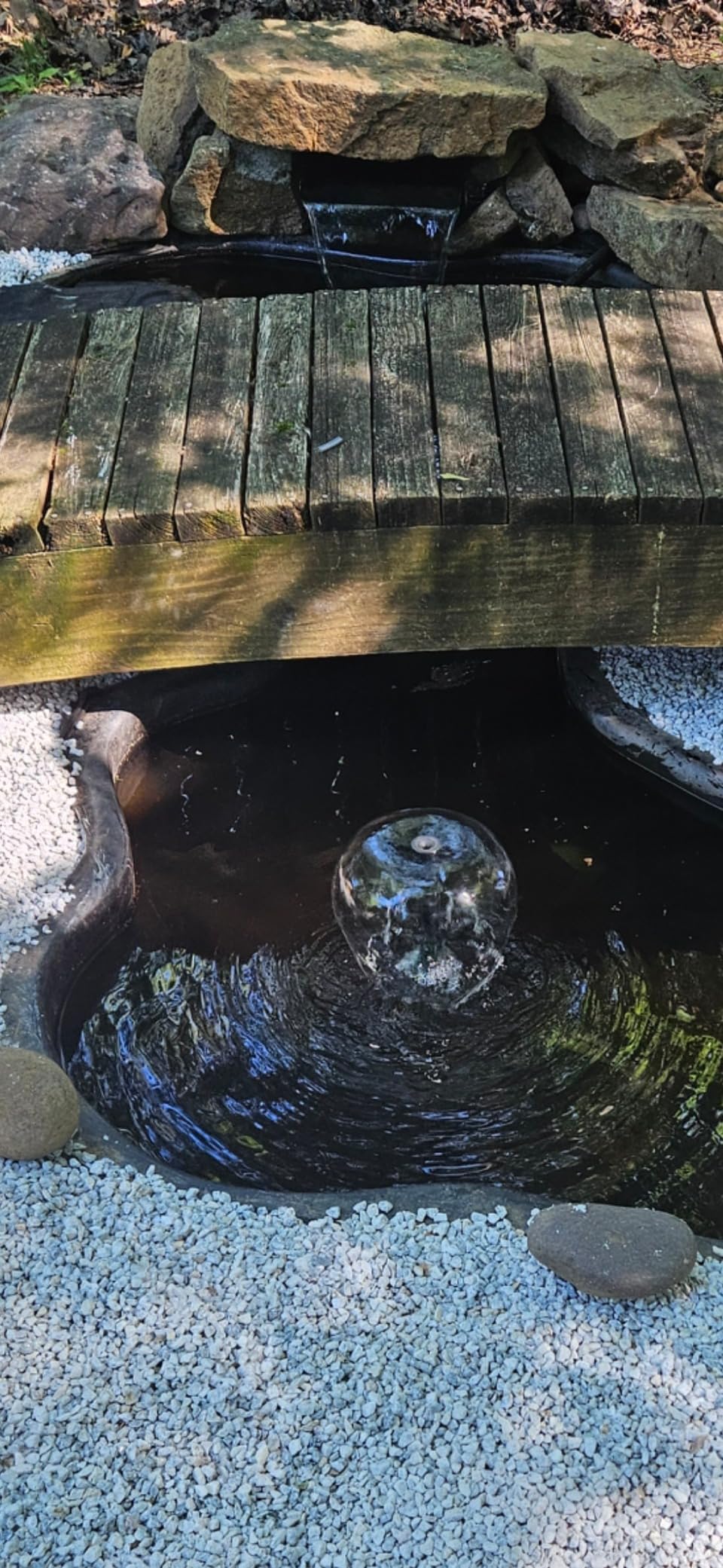POPOSOAP Pond Waterfall with Pump Kit, 304 Stainless Steel Waterfall Spillway with 40W 660GPH Pump, Pond Spillway with 9.8FT Corrugated Tubing for Garden (12inch)-P43 customer photo 1