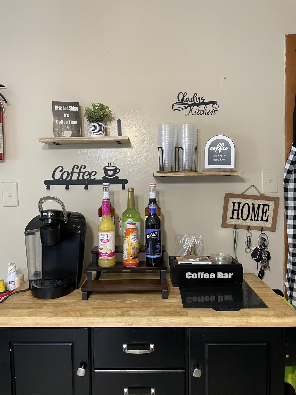 RICHER HOUSE Rustic Wood Floating Shelves, 2-Set Wall Mounted Shelves, 16In customer photo 2