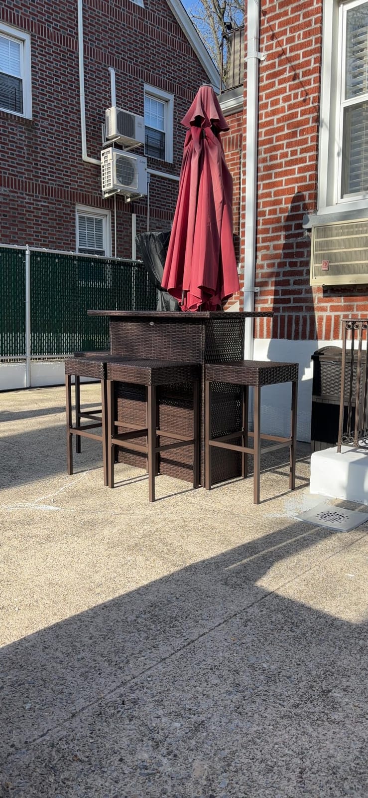 Outsunny 5 Piece Wicker Outdoor Bar Set with Glass Table Top Dark Gray | High Top Outdoor Table and Chairs, Height Patio Set, 2 Tier Storage Shelf, 4 Bar Stools, for Garden, Poolside customer photo 2