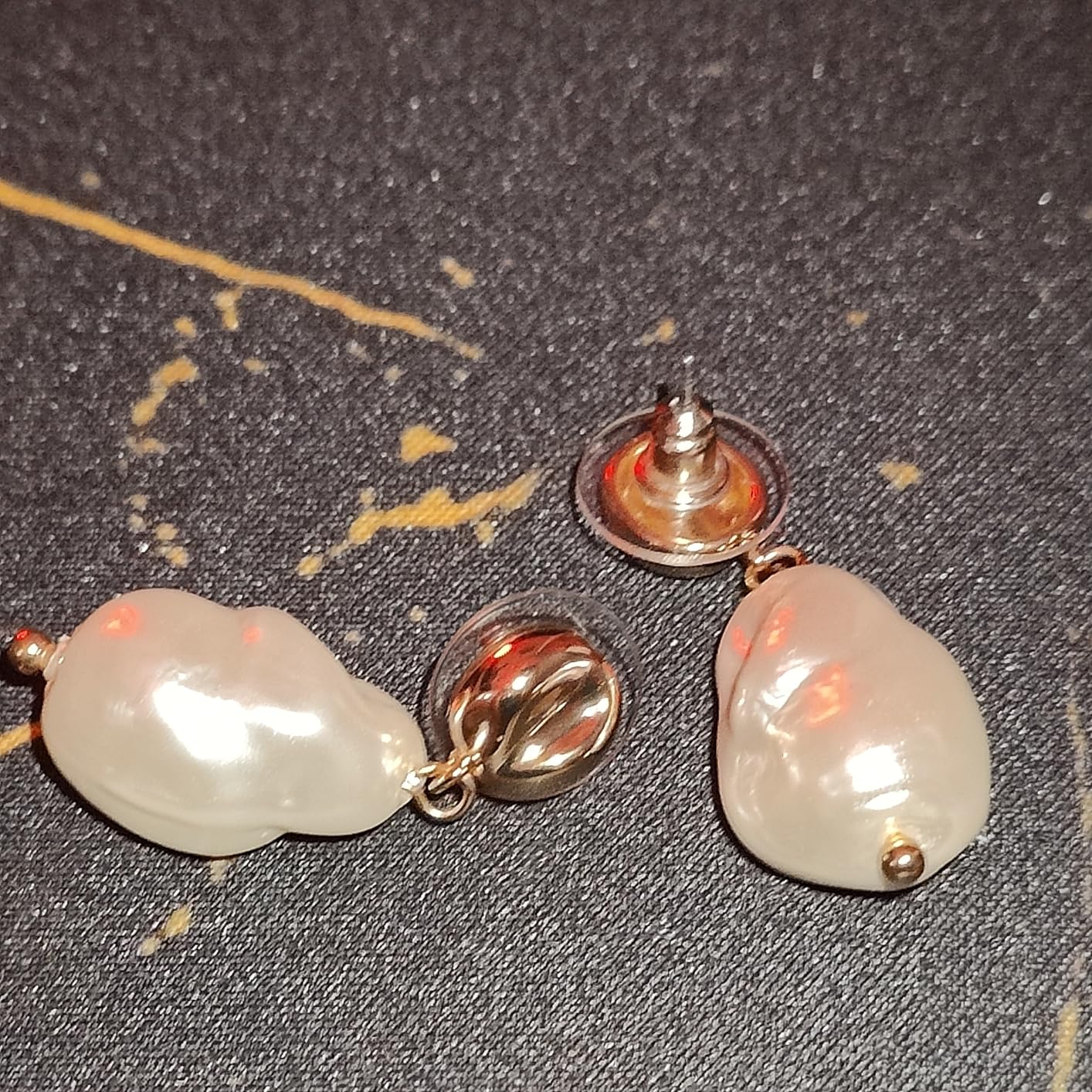 Baroque Pearl Drop Earrings for Women Vintage Jewelry customer photo 1