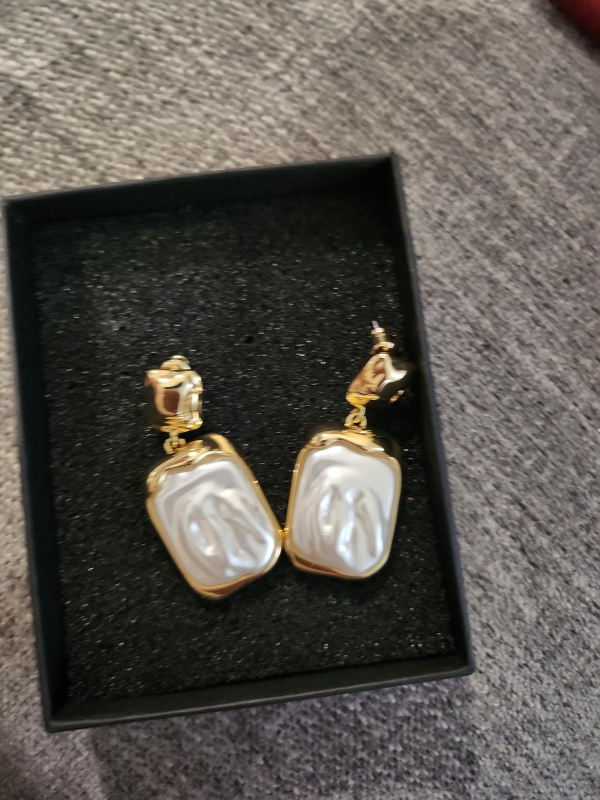 Baroque Pearl Drop Earrings for Women Vintage Jewelry customer photo 2