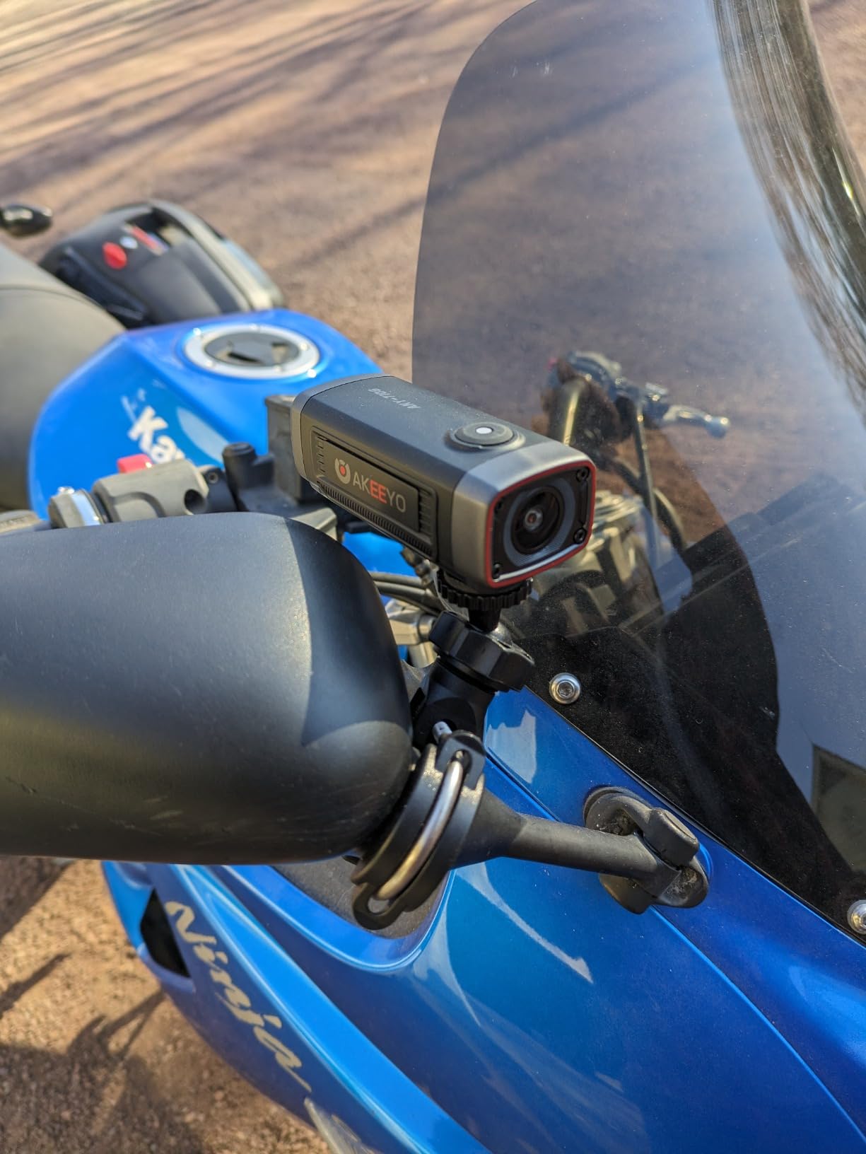 AKEEYO AKY-710S Motorcycle Camera 4K 28fps, 2K 55fps, Wide-Angle 142°, IP67, 5MP, Loop & Emergency Recording, Parking Monitor, Motorcycle Bike,Outdoor Sports, Rechargeable,32GB Card Included customer photo 2