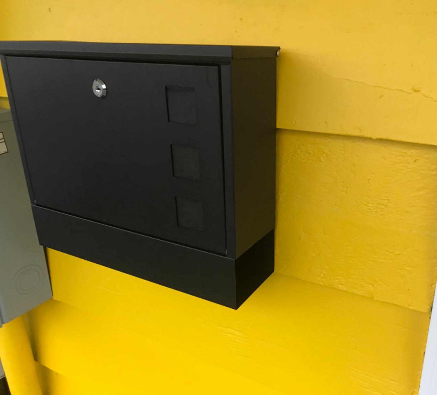 Jssmst Locking Mailbox for Outside, Wall Mount Mailboxes Large, Security Drop Box with Lock, 16.2H x 11.22L x 4.72W Inches, Black XLarge customer photo 1
