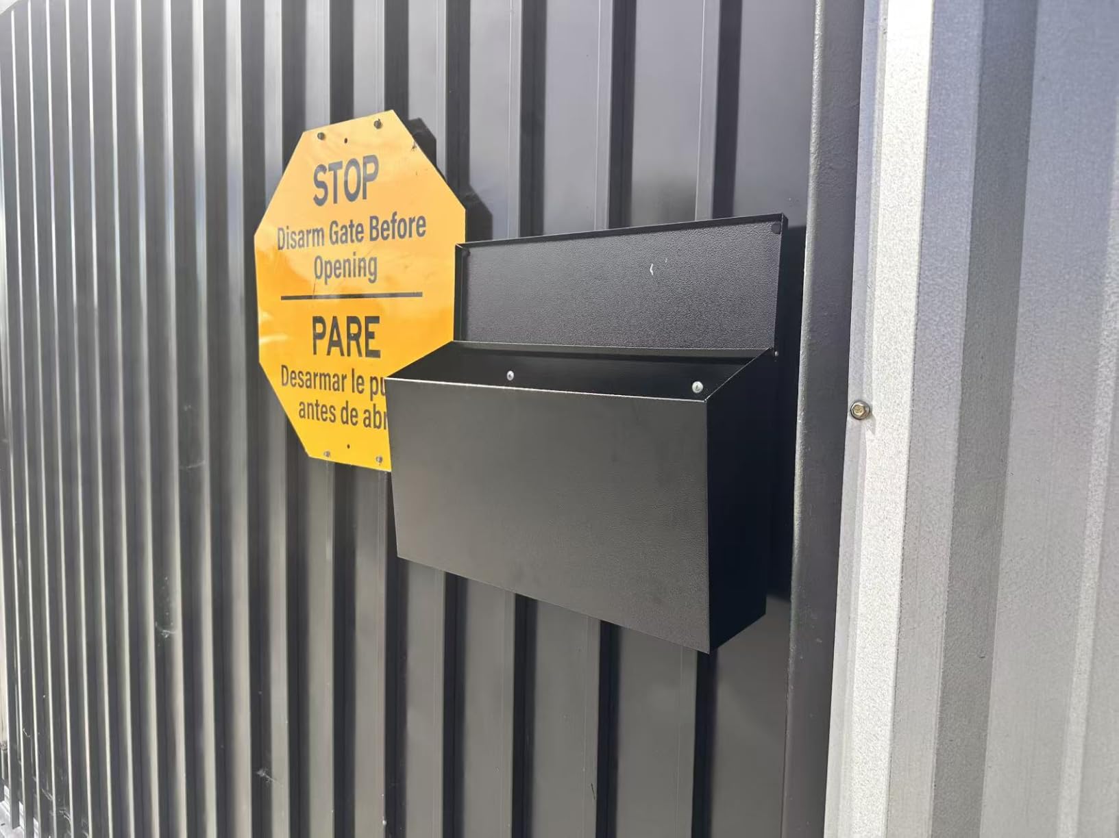 Jssmst Locking Mailbox for Outside, Wall Mount Mailboxes Large, Security Drop Box with Lock, 16.2H x 11.22L x 4.72W Inches, Black XLarge customer photo 2