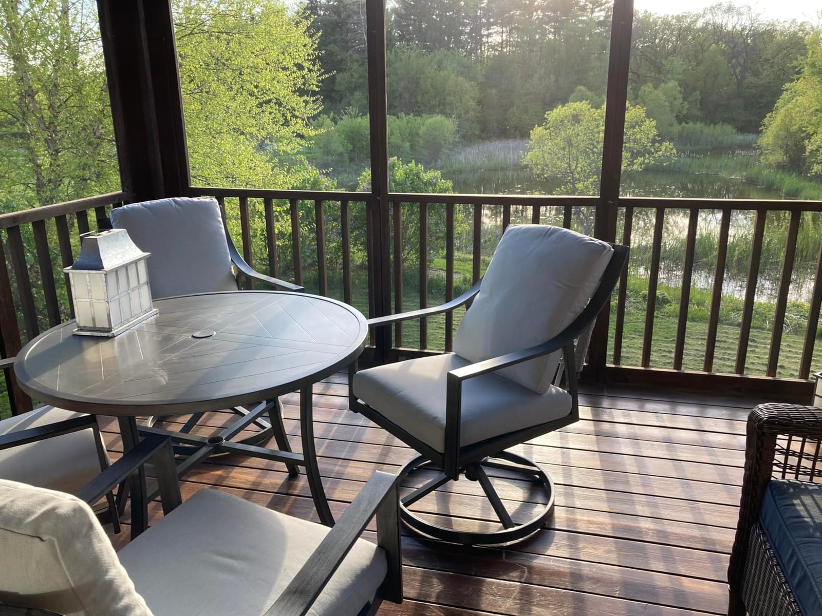 NATURAL EXPRESSIONS 5-Piece Patio Dining Set,4 Swivel Rockers & Round Table customer photo 2