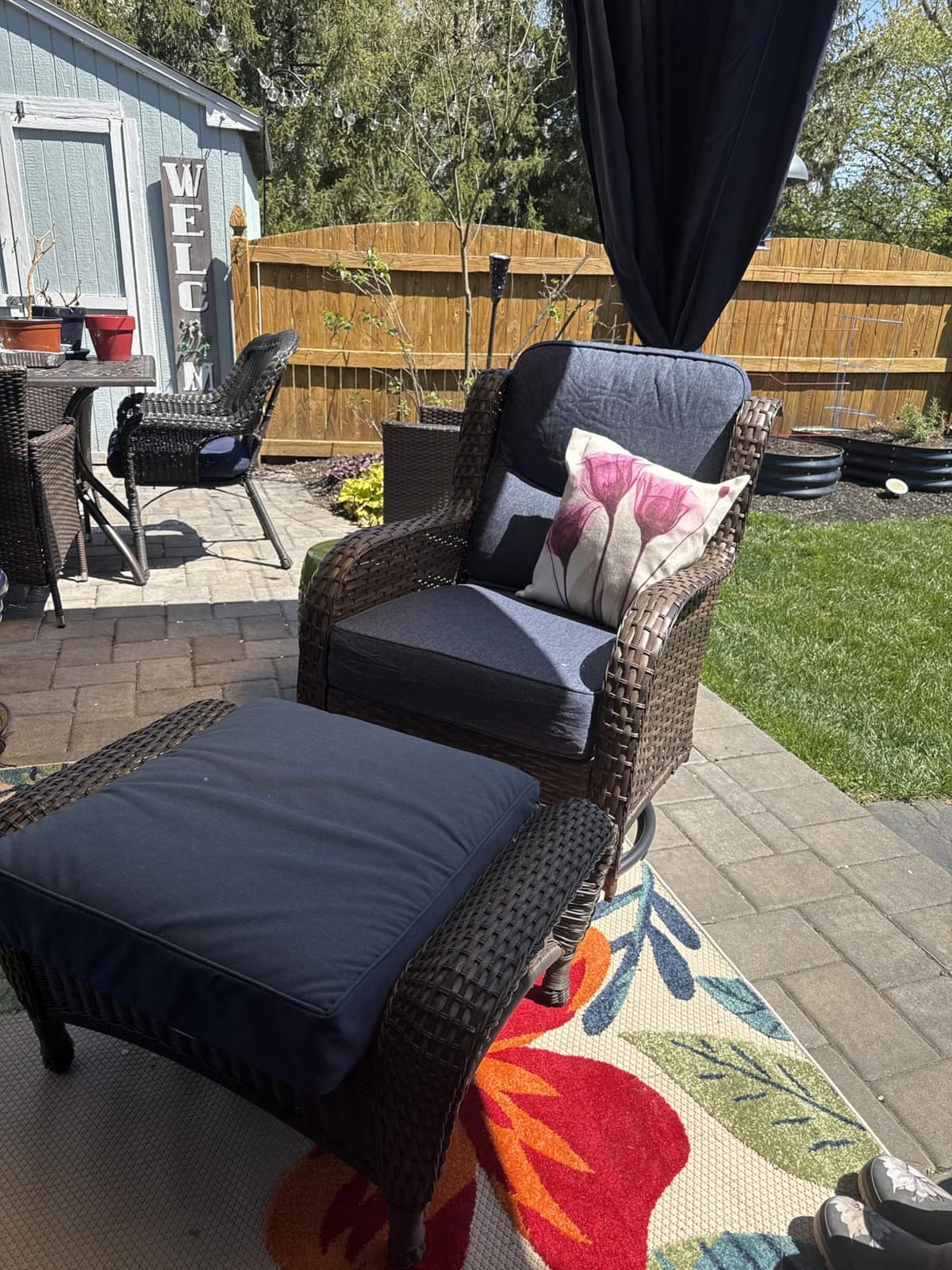 HILLGA Luxury Outdoor Swivel Rocker Patio Chairs of 2 with Side Table customer photo 1