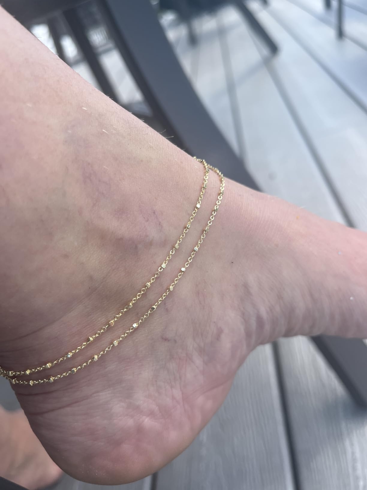 MIDEEO Gold/Silver Ankle Bracelets for Women,14K Gold Anklets for Women customer photo 1