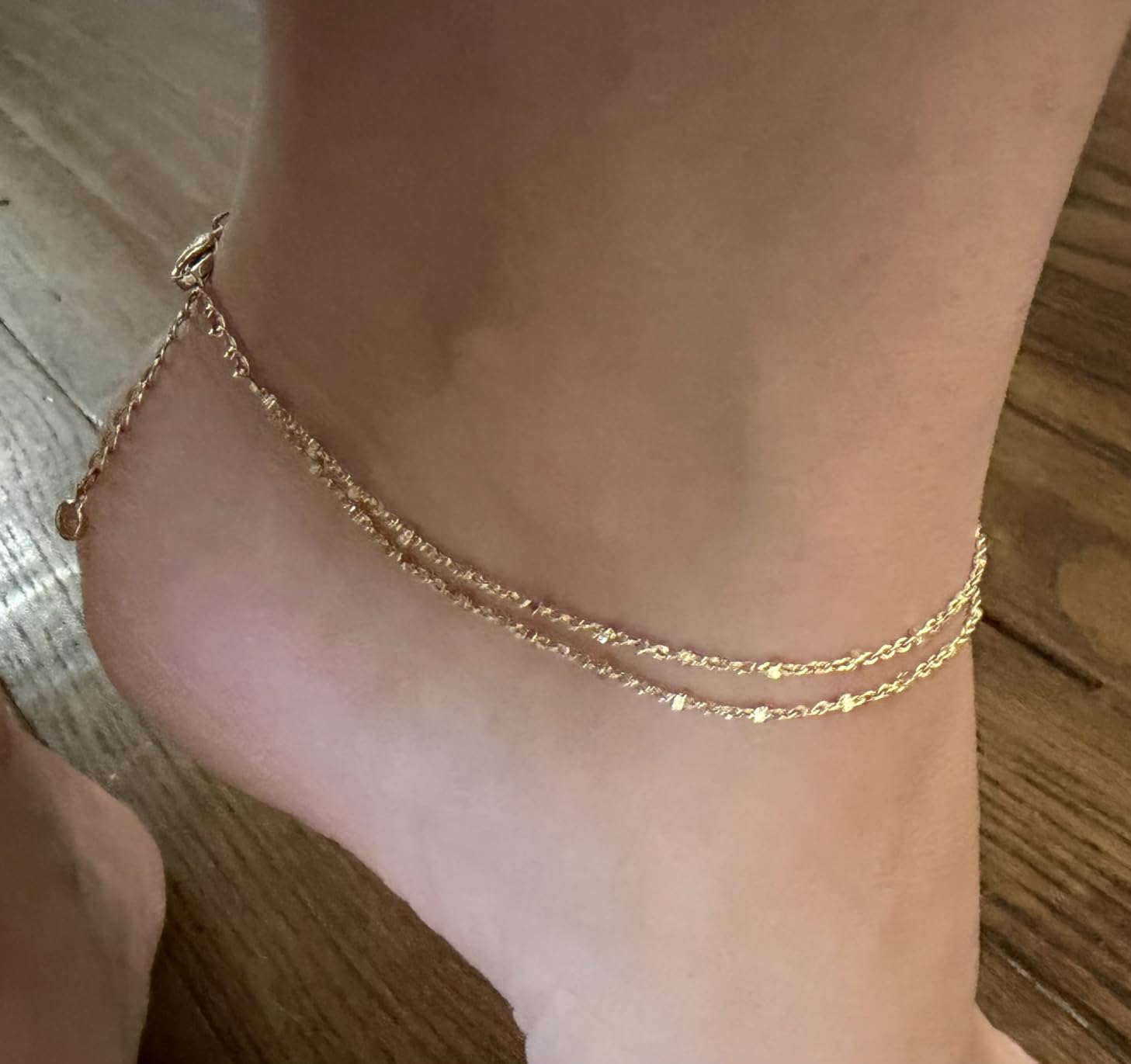 MIDEEO Gold/Silver Ankle Bracelets for Women,14K Gold Anklets for Women customer photo 2