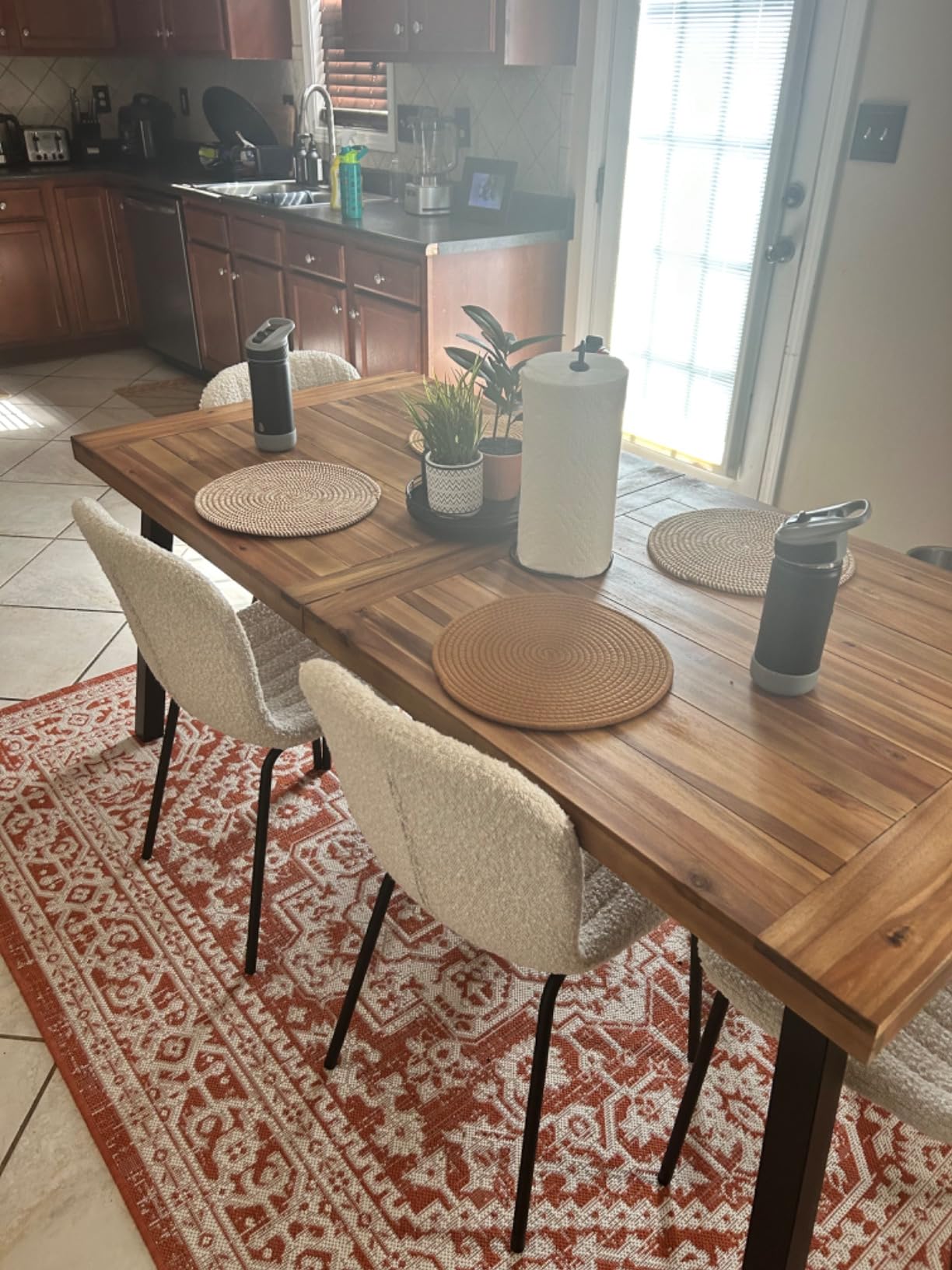 Best Choice Products 6-Person Indoor Outdoor Acacia Wood Dining Table, Picnic Table w/Powder-Coated Steel, 350 Pound Capacity Legs - Weathered Gray customer photo 2