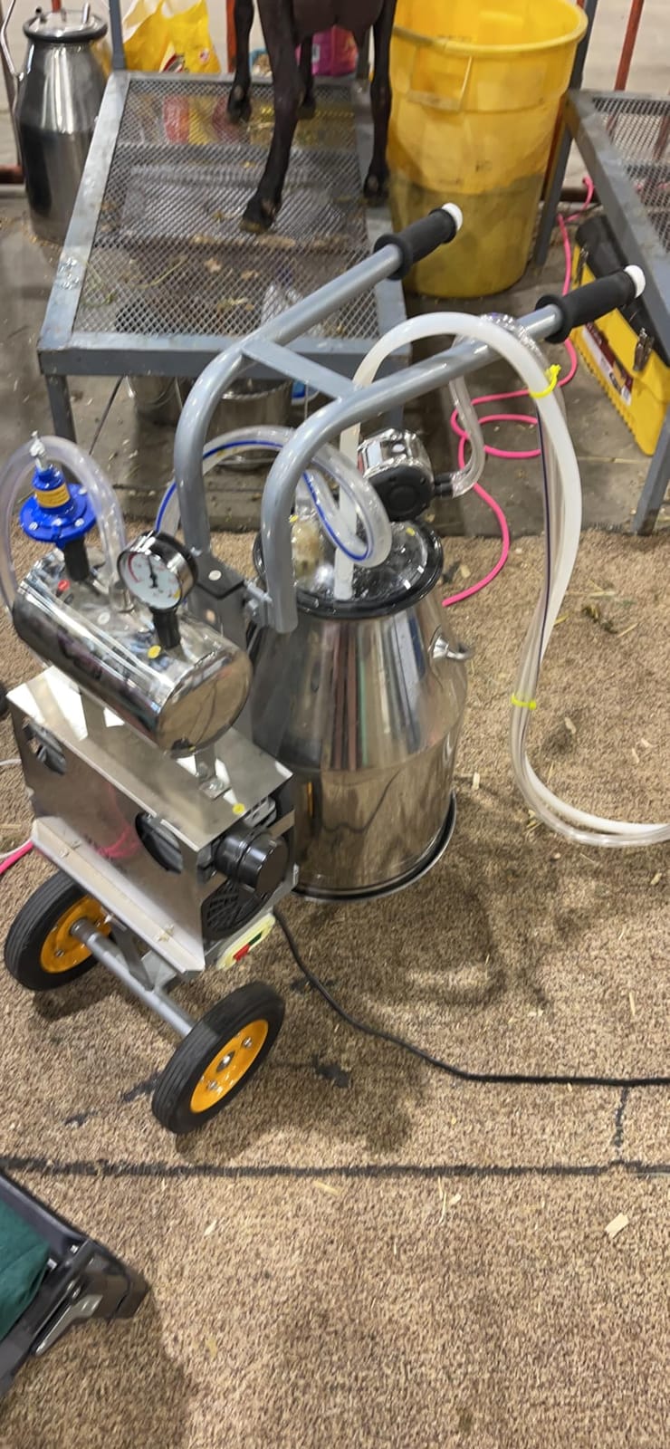 VEVOR Goat Milking Machine, 6 L 304 Stainless Steel Bucket, Electric Automatic Pulsation Vacuum Milker, Portable Milker with Food-Grade Silicone Cups and Tubes, Adjustable Suction for Cows and Sheep customer photo 1