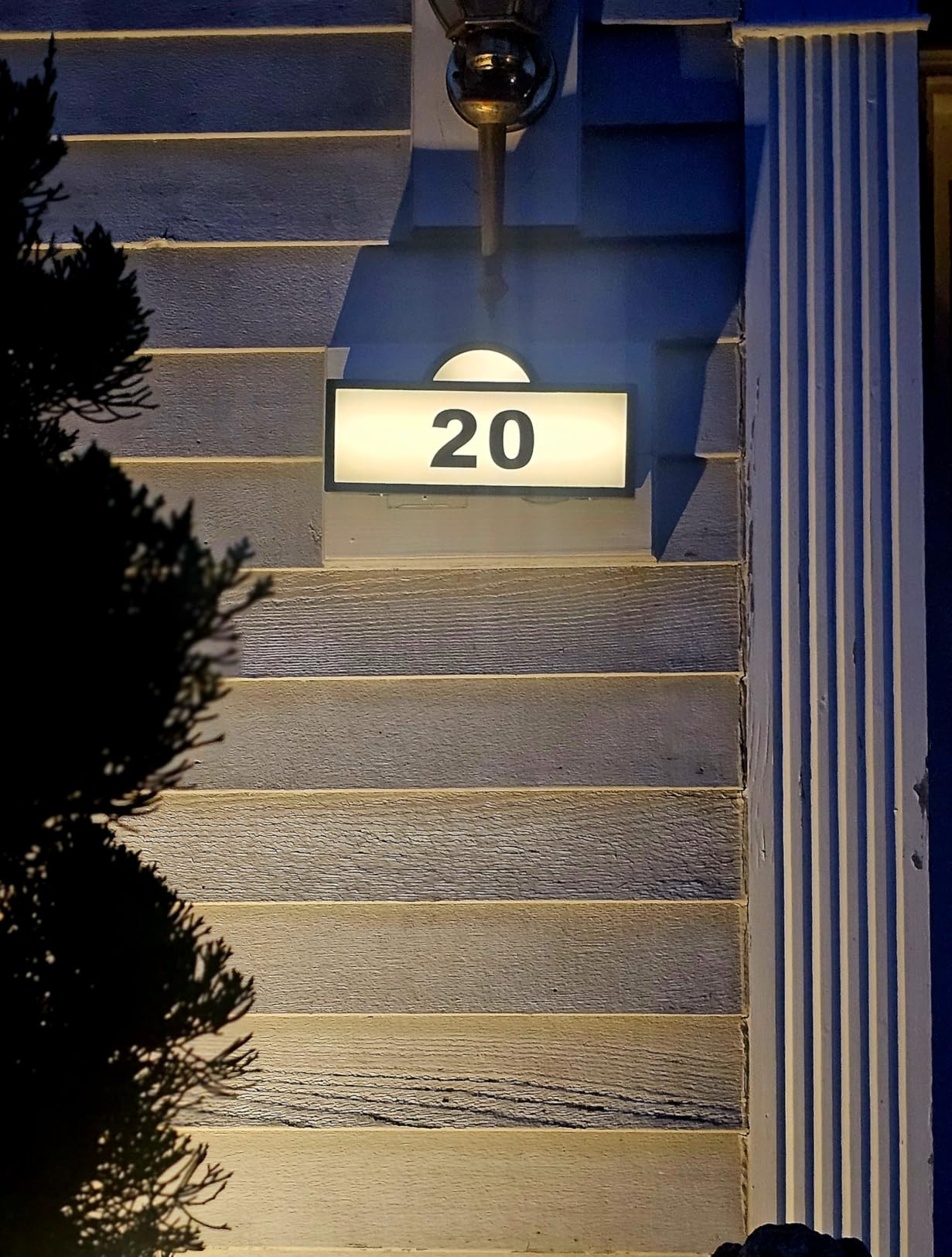 Solar Address Sign with Warm/Cold White, Solar Address Signs for Yard customer photo 1