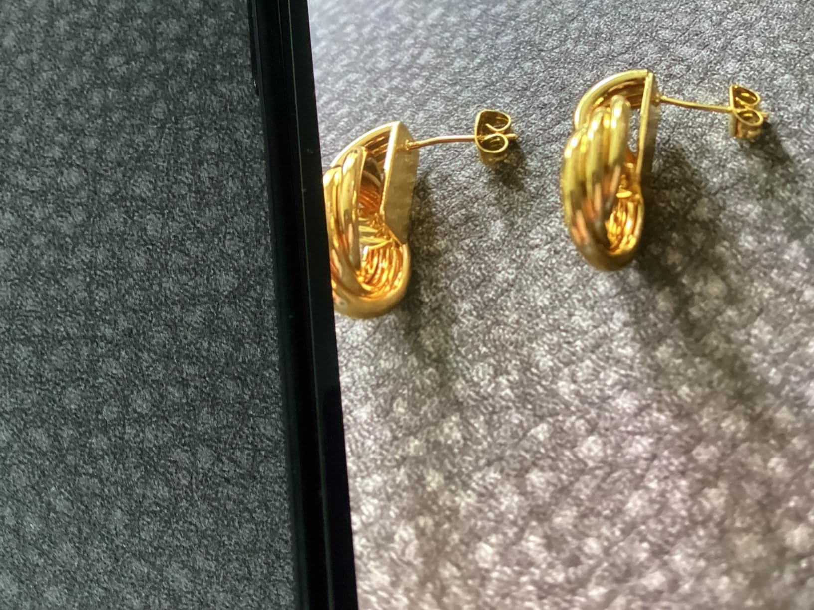 14K Gold Silver Plated Earrings for Women Chunky Statement Jewelry customer photo 2