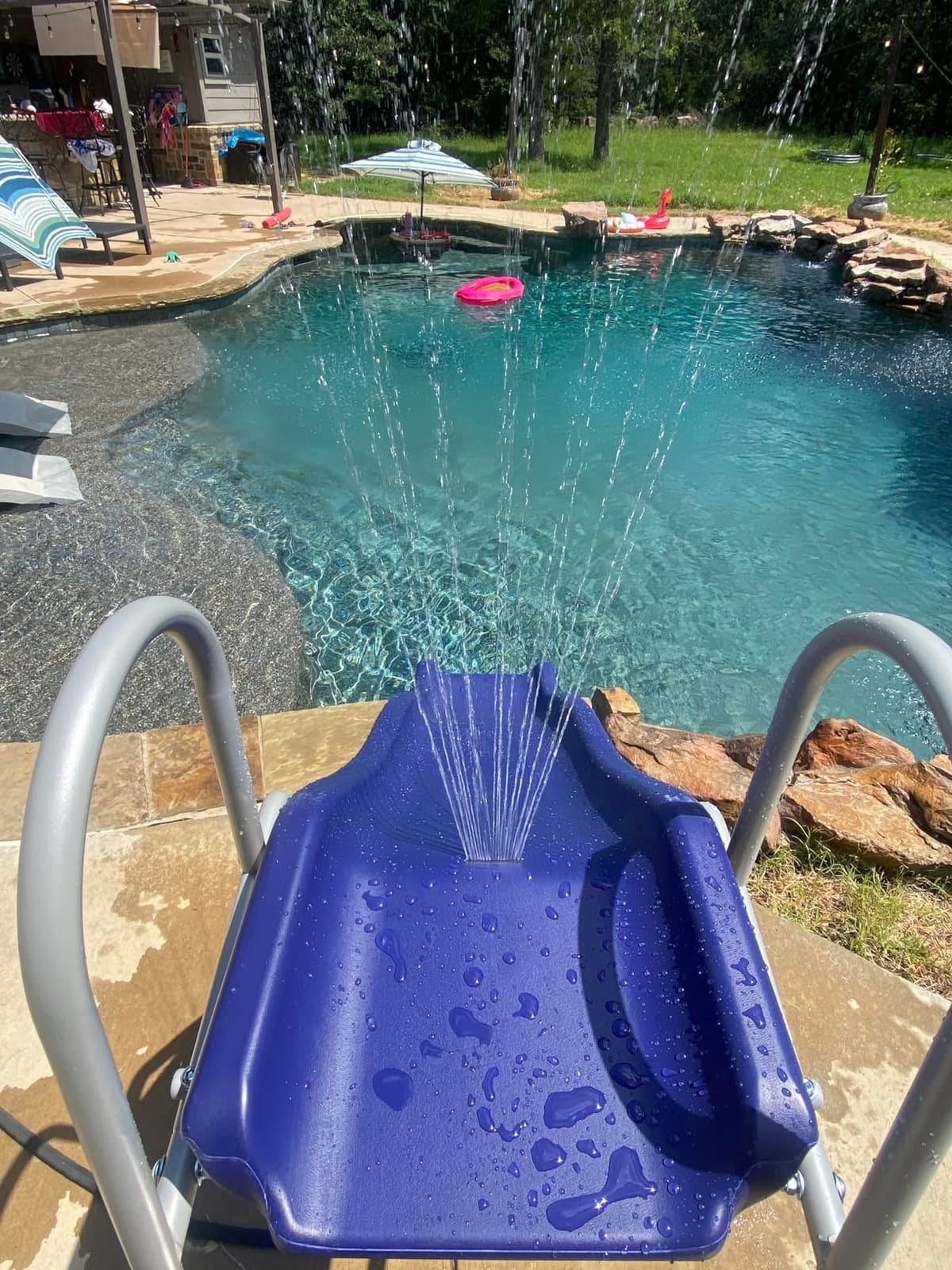 XDP Recreation 6 Foot Water Wave Slide with Built in Adjustable Sprinkler, Freestanding with Ground Pad and Hose Extension for Lawn Fun, Ages 3 to 8 customer photo 1
