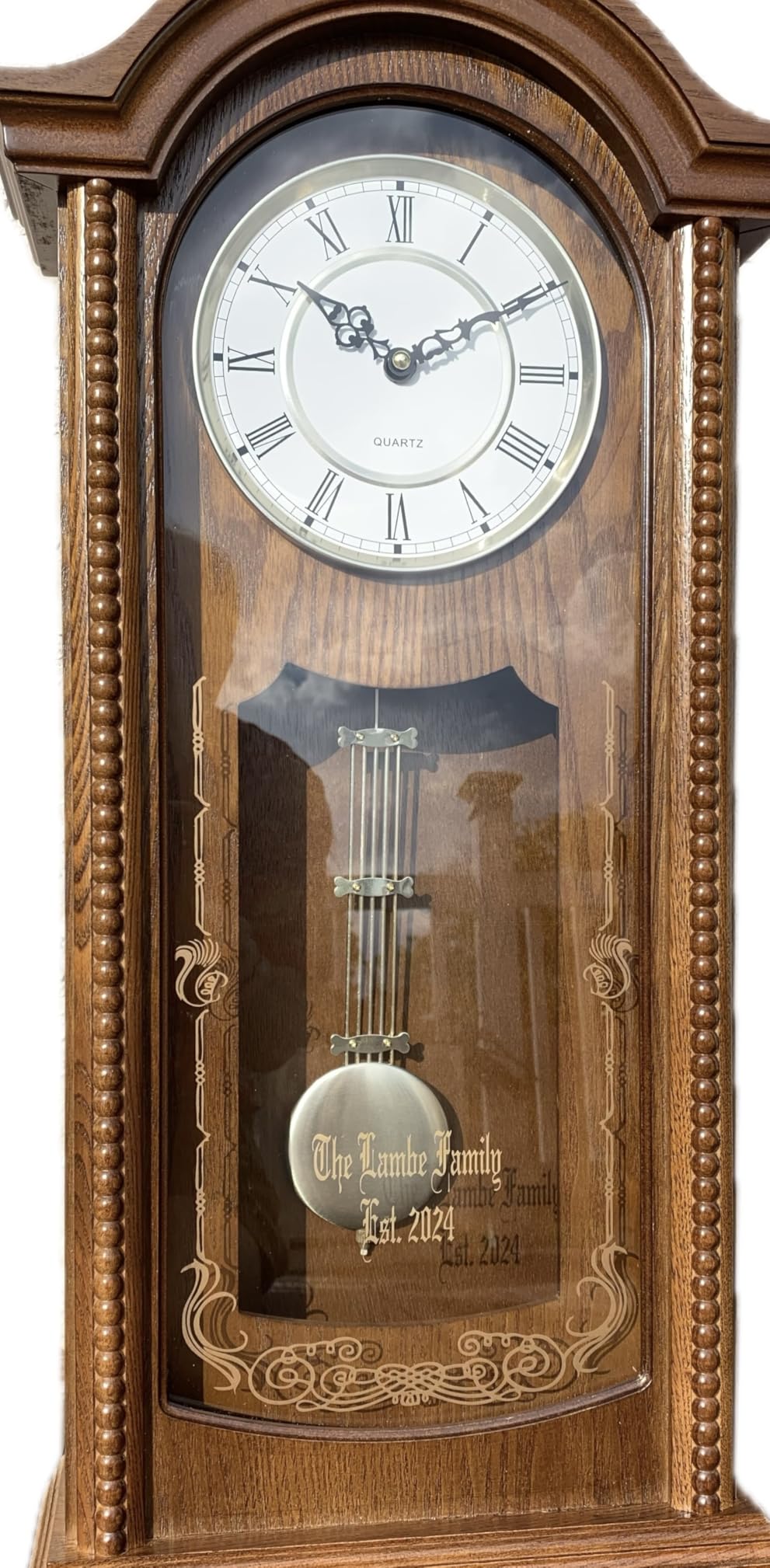 AYRELY® 26IN Grandfather Vintage Wall Clock with Pendulum and Chime, Hour/Quarter-Hour Chime, Elmwood Frame, Large Vintage Wall Clock for Living Room,Home Decor Gift customer photo 1