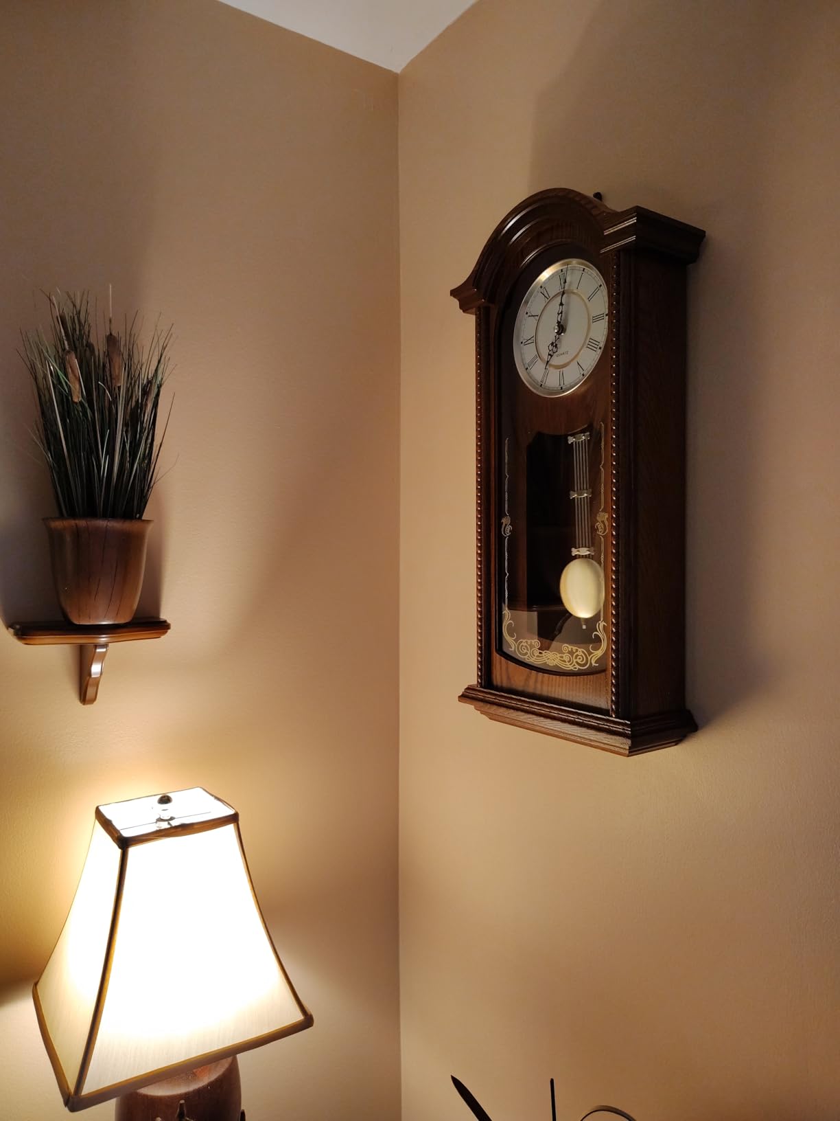 AYRELY® 26IN Grandfather Vintage Wall Clock with Pendulum and Chime, Hour/Quarter-Hour Chime, Elmwood Frame, Large Vintage Wall Clock for Living Room,Home Decor Gift customer photo 2