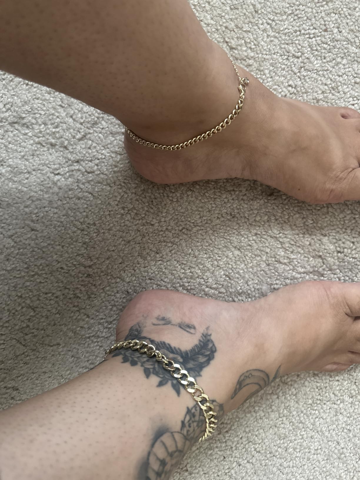 Ankle Bracelets for Women Waterproof 14K Gold/Silver Plated Chain Anklets customer photo 2