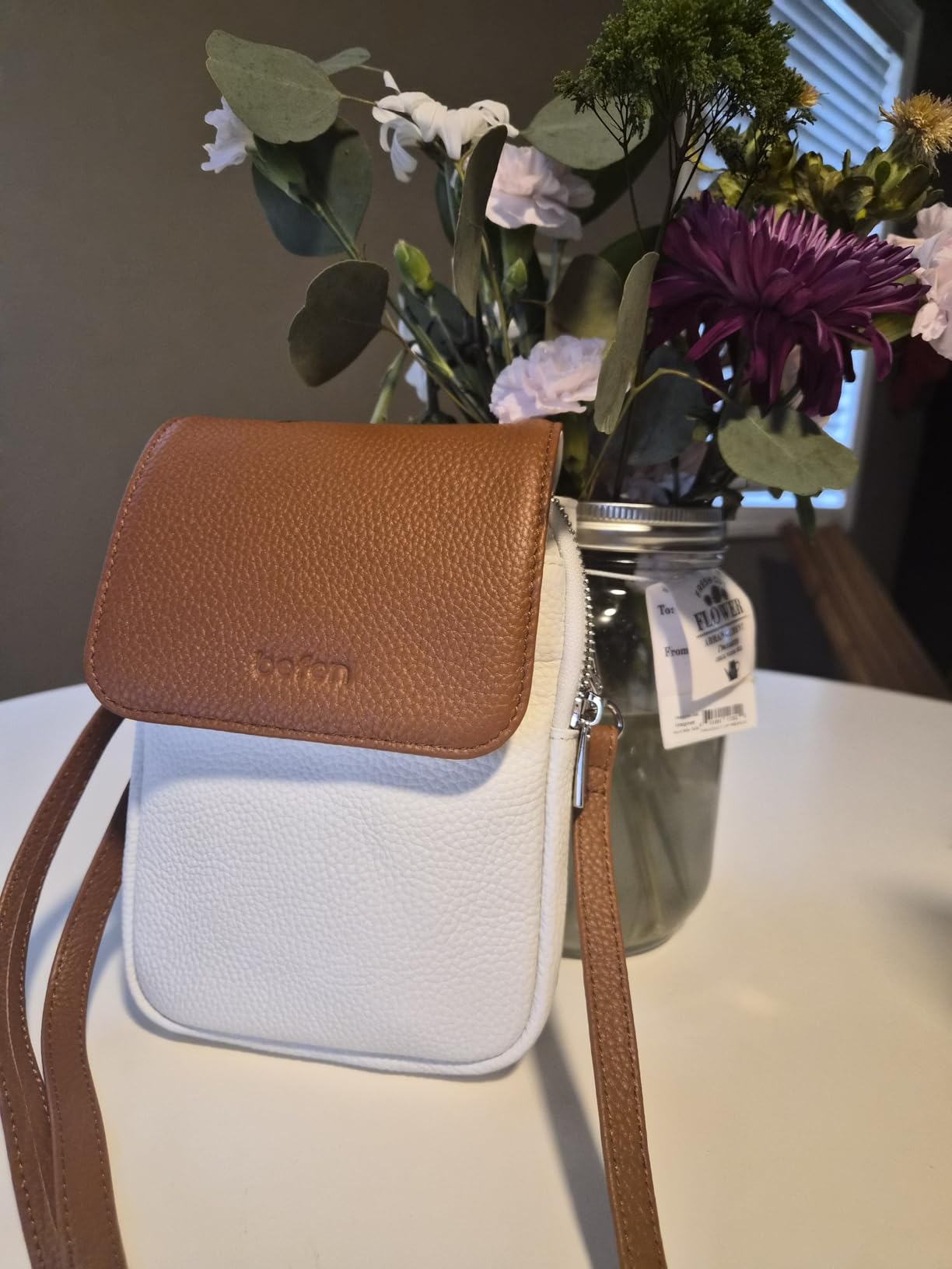 befen Genuine Leather Crossbody Bags for Women, Cell Phone Cross body Purse Bag with RFID Blocking Card Slots customer photo 2