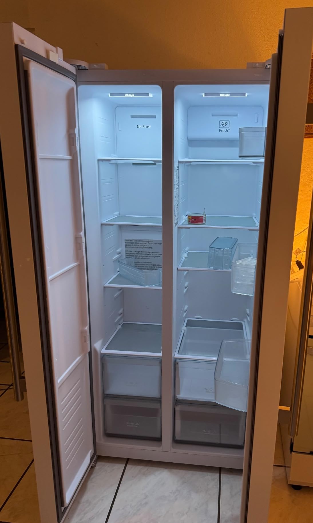 Forno Salerno 33-inch Freestanding Side-by-Side White Refrigerator, 15.6 cu.ft. with Antique Brass Handles customer photo 1