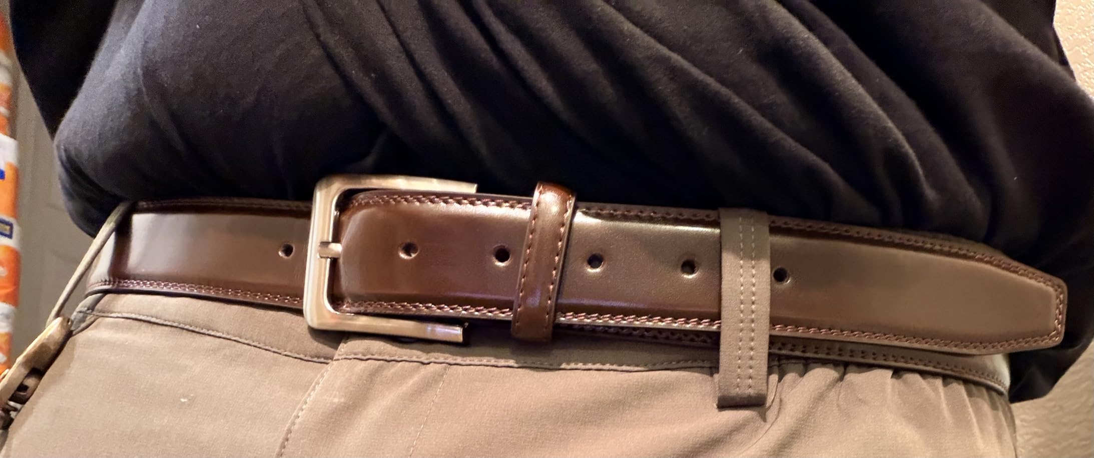 VATAN Men's Genuine Leather Dress Belts, Handmade Classic Every Day Belt customer photo 2