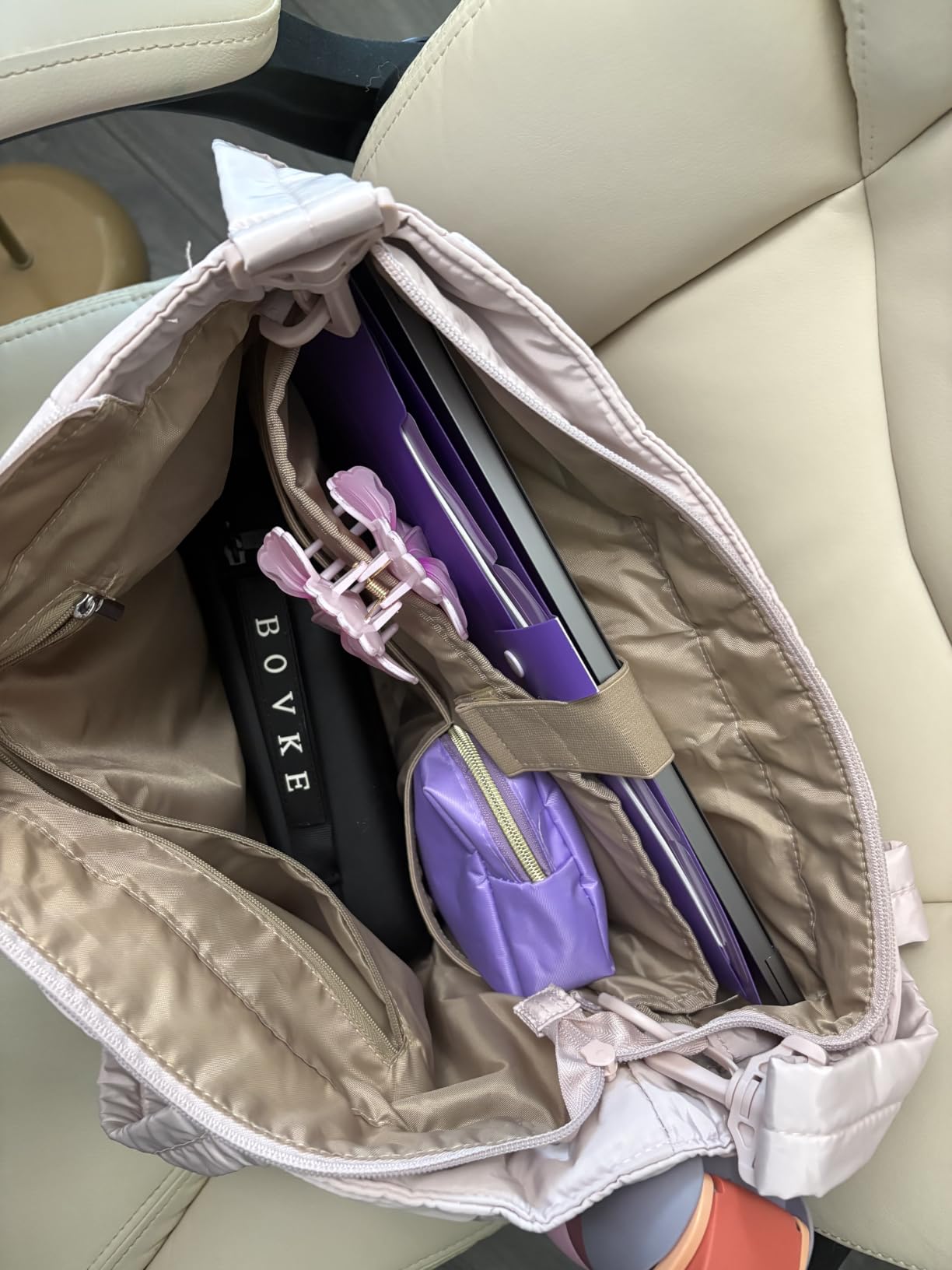 BAGSMART Puffy Tote Bag for Women, Lightweight Work Tote Handbag customer photo 2