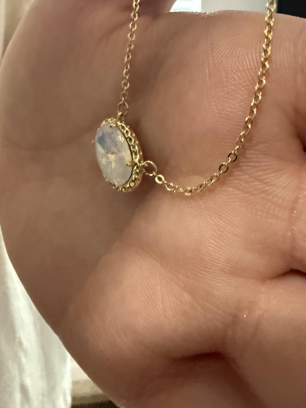 TLY Gold Necklace for Women Trendy Dainty Cute Gemstone Pendant Necklace customer photo 1