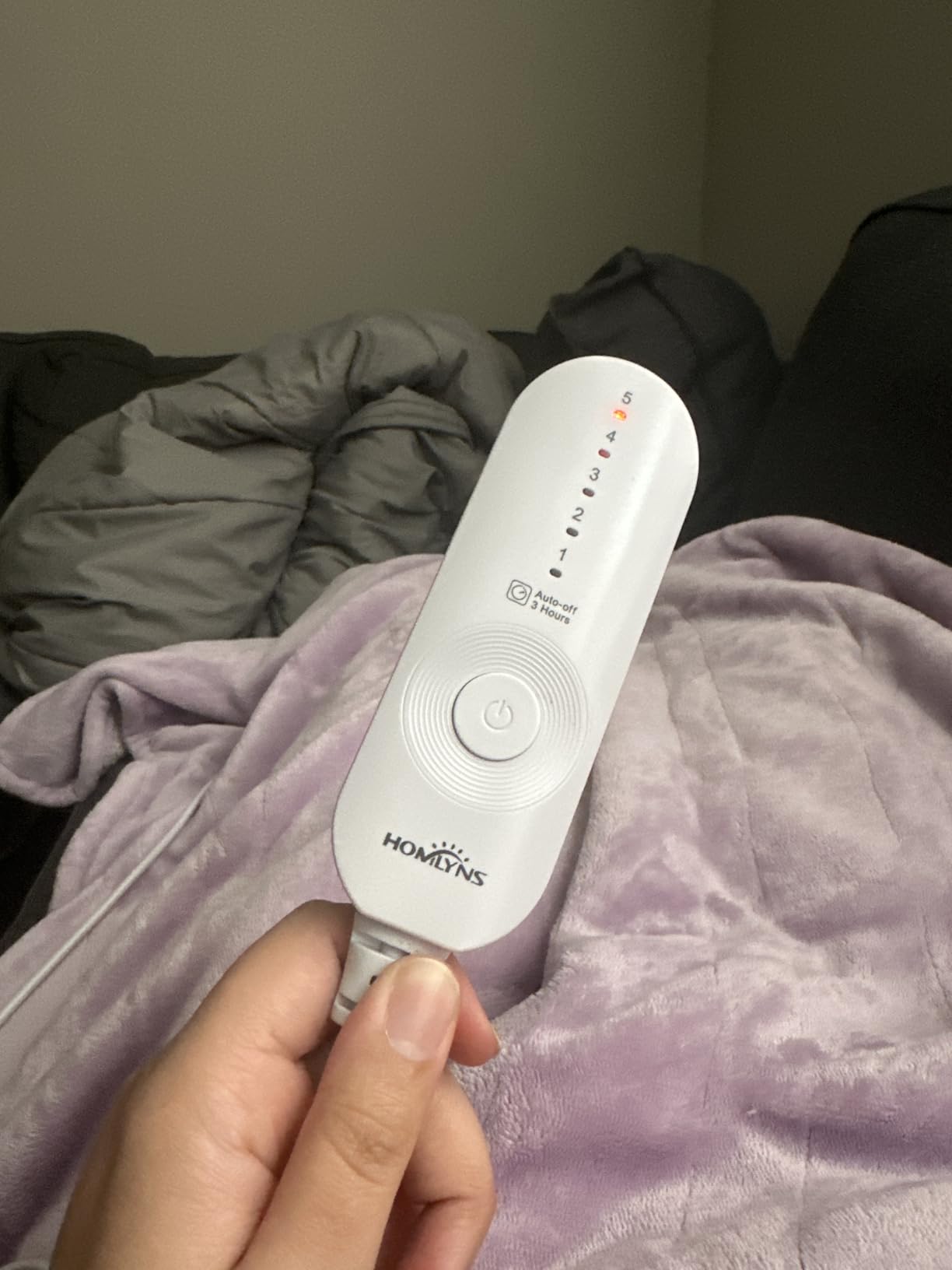 HOMLYNS Heated Throw Blanket, 5 Heat Settings & 3 Hours Timer, Purple customer photo 2
