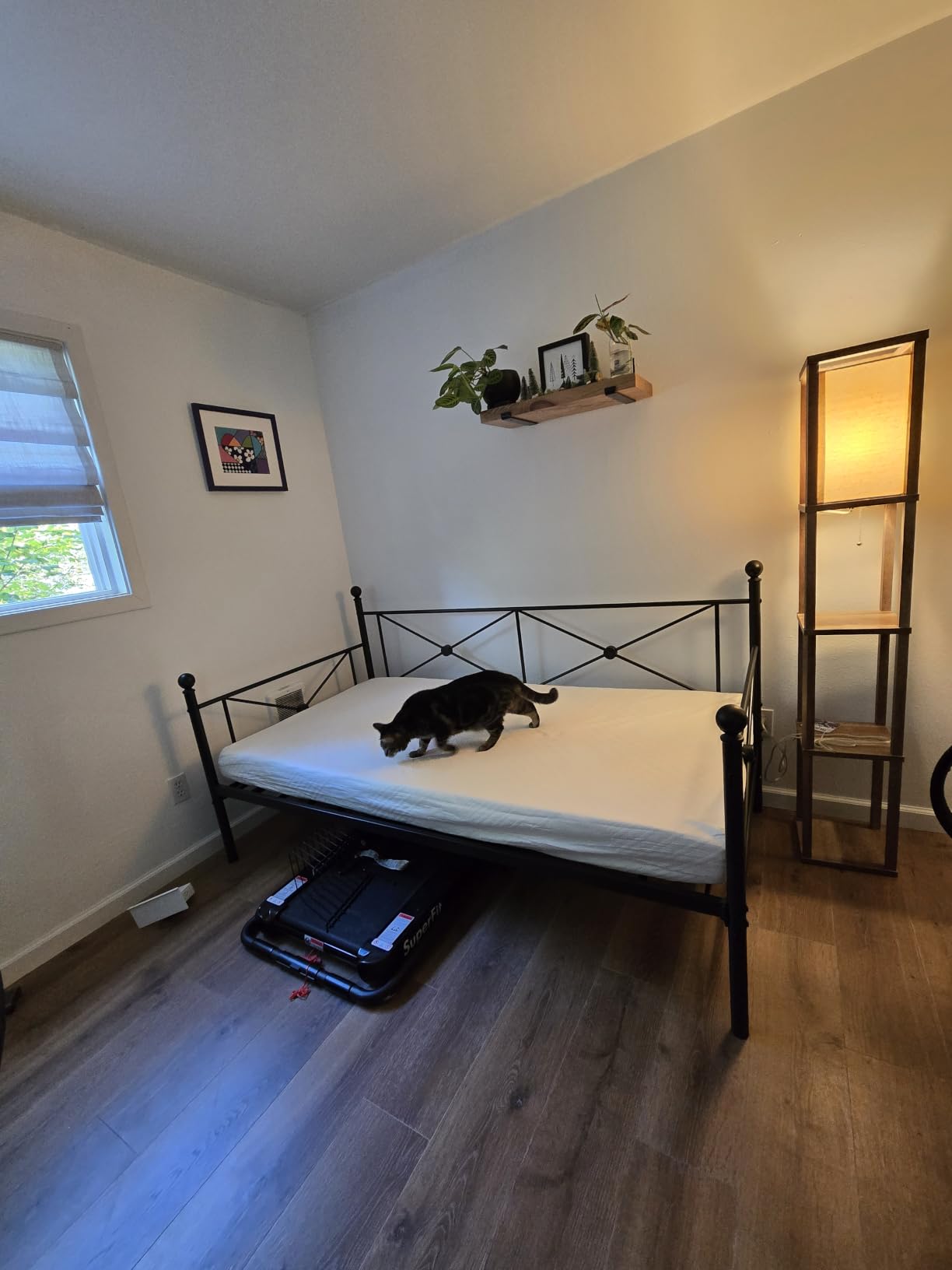 VECELO Daybed Twin Size, Day Bed Frame with Headboard, Heavy-Duty Metal Slats Support Platform for Living Room, Guest Room, Easy Assembly, Black customer photo 1