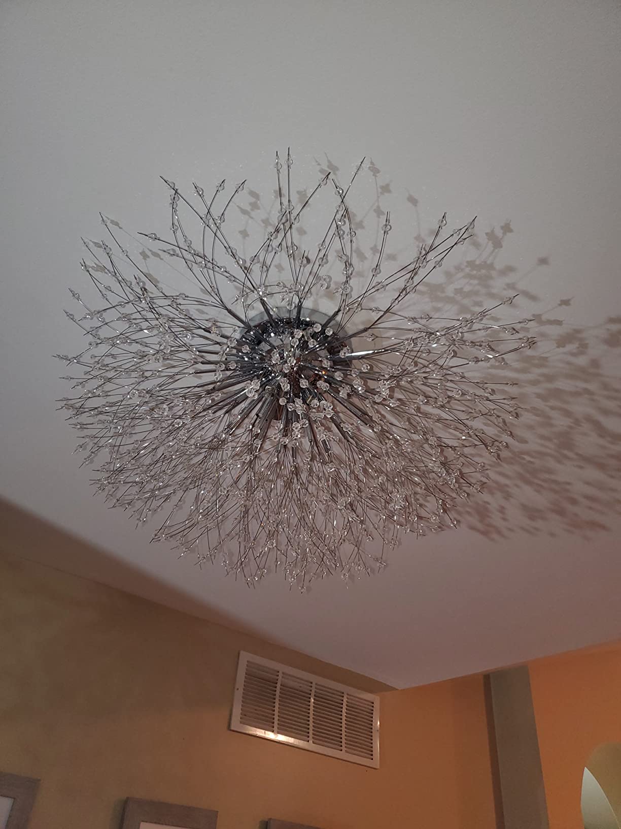 Garwarm 38.7 Inch Crystal Chandelier, 6-Light Black Rectangle Ceiling Light customer photo 2