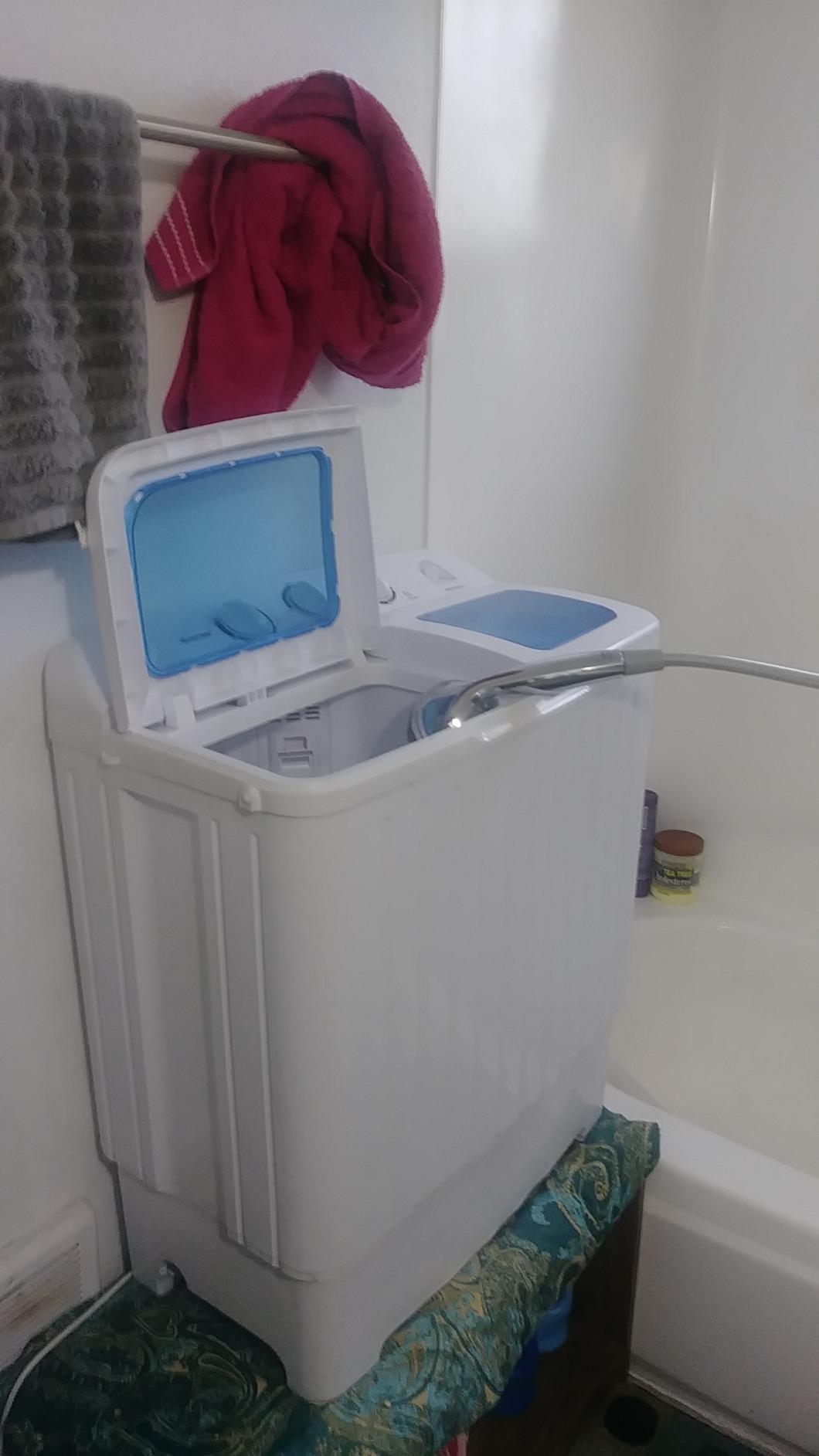 Giantex Portable Washing Machine, 20lbs Washer and Spinner Combo, Twin Tub 12lbs Wash & 8lbs Spin, Mini Compact Laundry Clothes Lavadora Portatil for Apartment Dorm RVs (White & Grey) customer photo 1