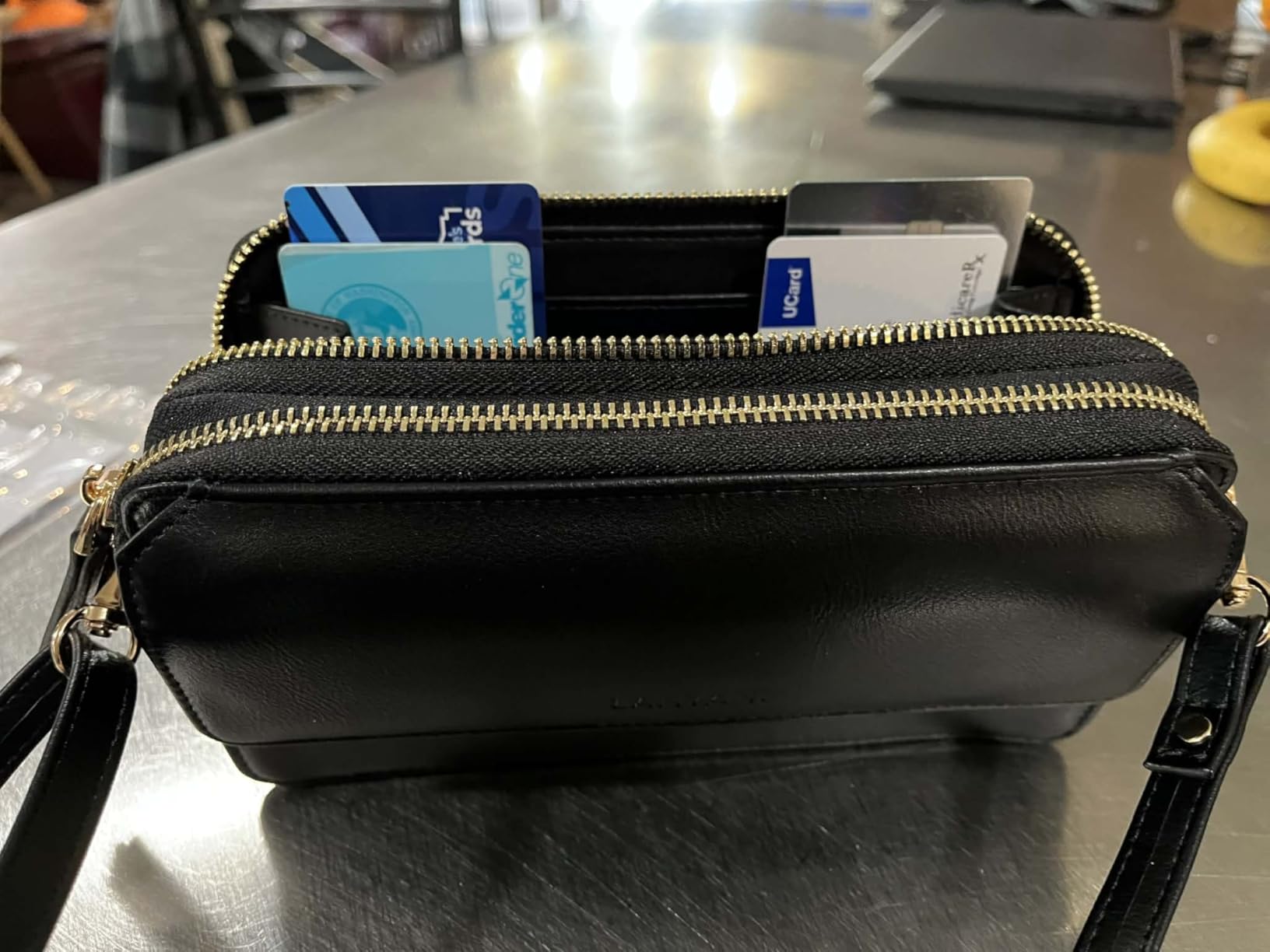 Lanyani RFID Crossbody Wallet Wristlet Purse with Phone Pocket For Women Vegan Leather customer photo 2