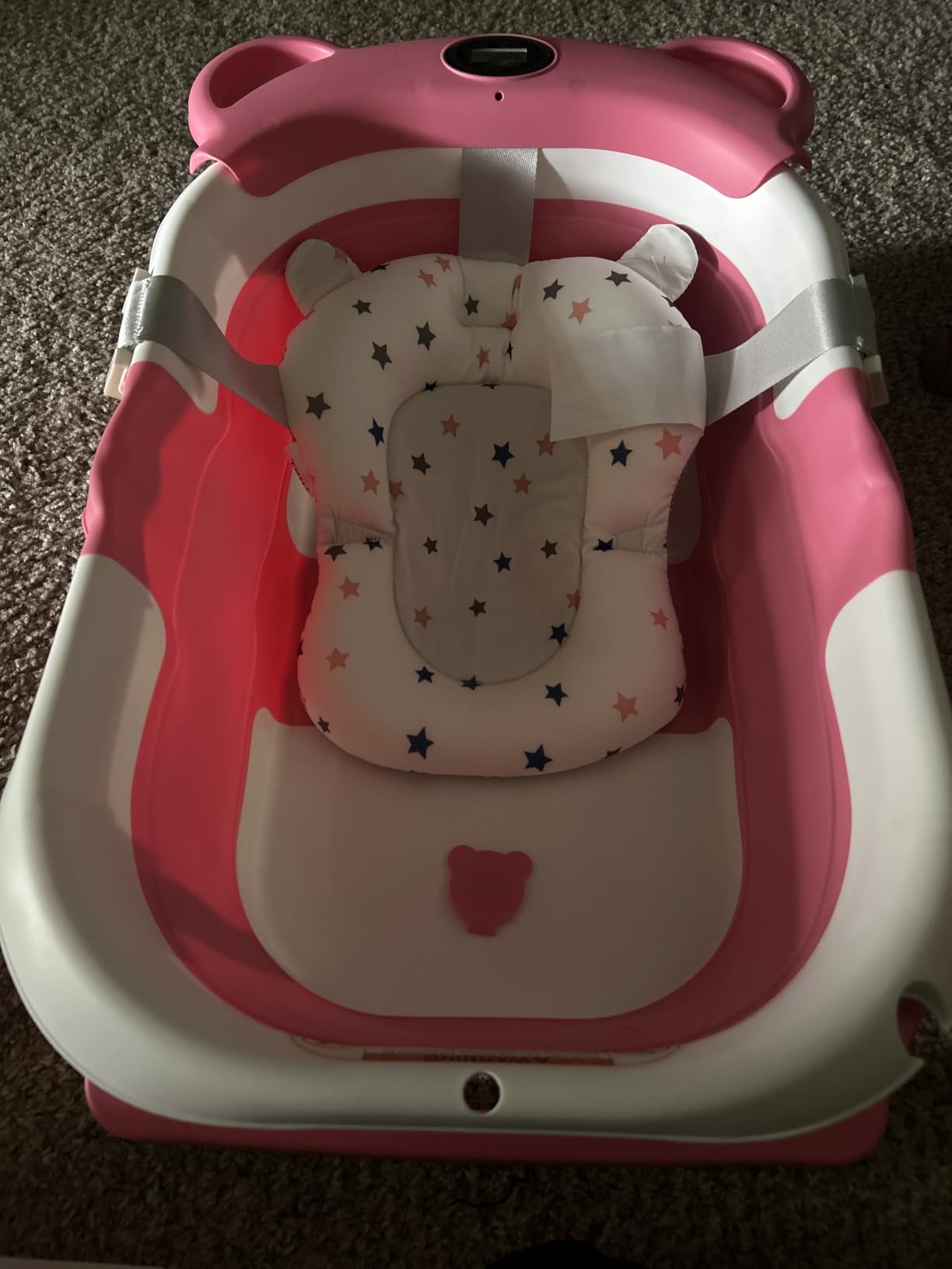 TPN Collapsible Baby Bathtub, Baby Bath Tub with Soft Cushion & Real-Time Thermometer, Baby Bathtub Infant to Toddler Tub (0-36 Months), Portable Newborn Travel Bath Tub customer photo 2