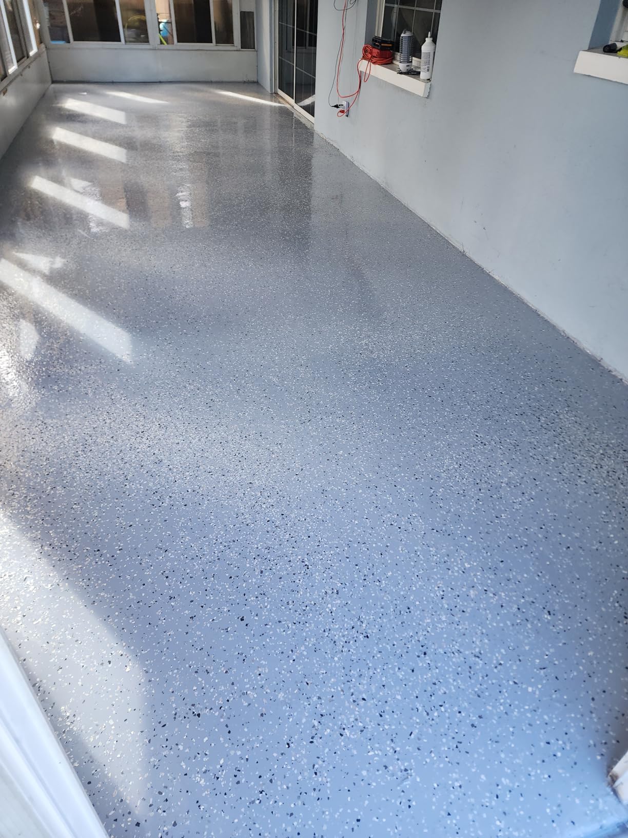 Self Leveling Epoxy Resin Kit – ANE Garage Floor Epoxy Kit Spreads Seamlessly. Durable, Industrial Grade Clear Epoxy Resin for Concrete Floors and Countertops - Light Grey customer photo 1