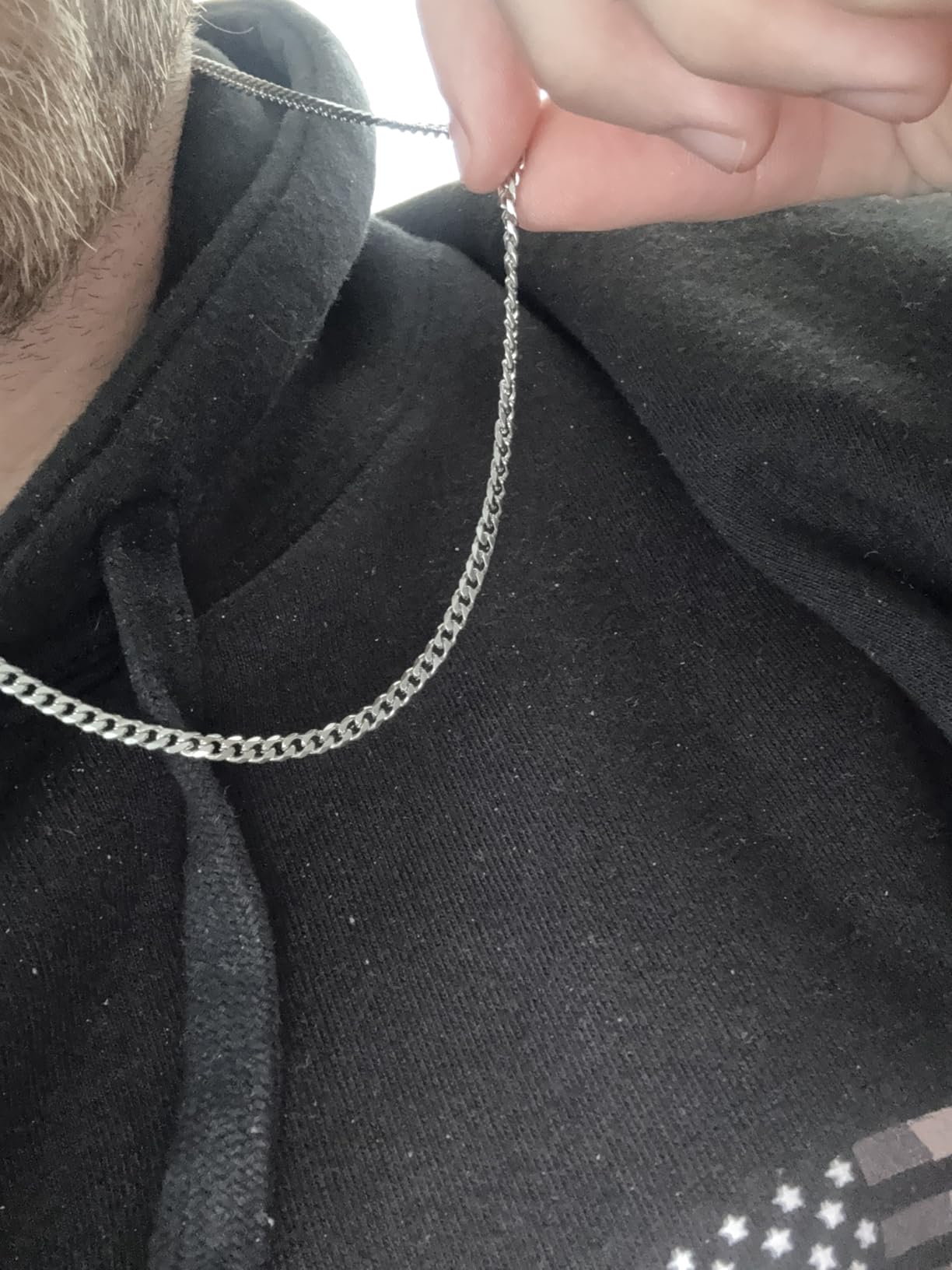 Fiusem Figaro Chains for Men, Silver Tone Mens Chain Necklaces customer photo 1