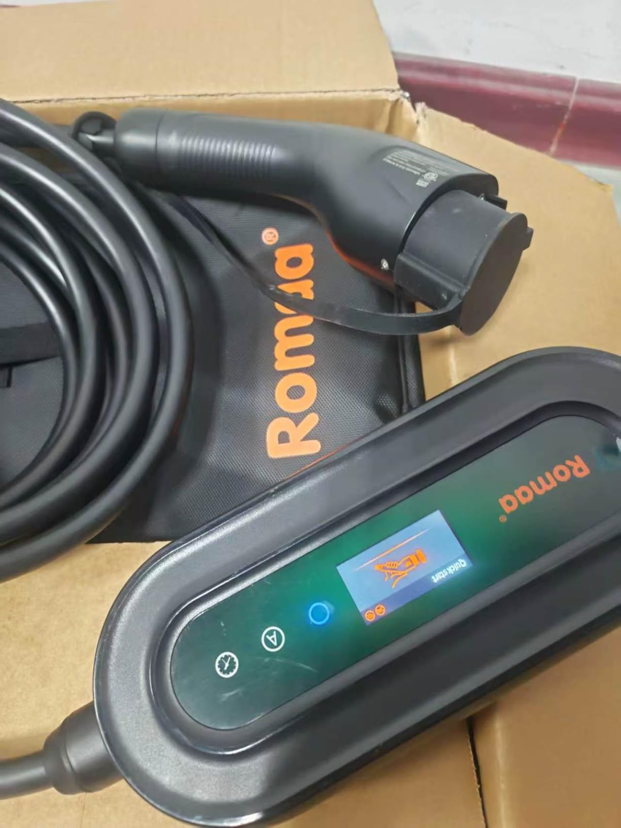Romaa Level 2 EV Charger 32 Amp Portable J1772 NEMA 14-50, 7.6kW 25 ft WiFi customer photo 2