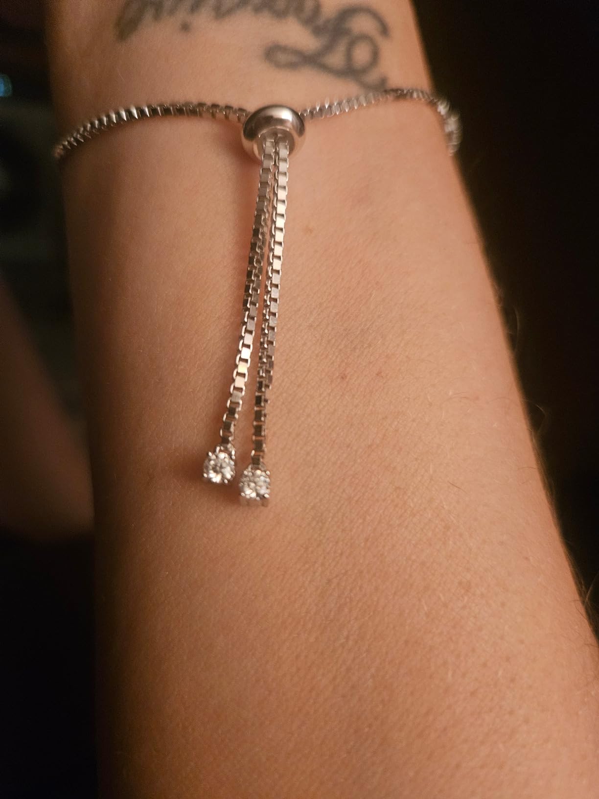 LOVE&LOVE Moissanite Tennis Bracelet for Women, Adjustable 925 Silver customer photo 1