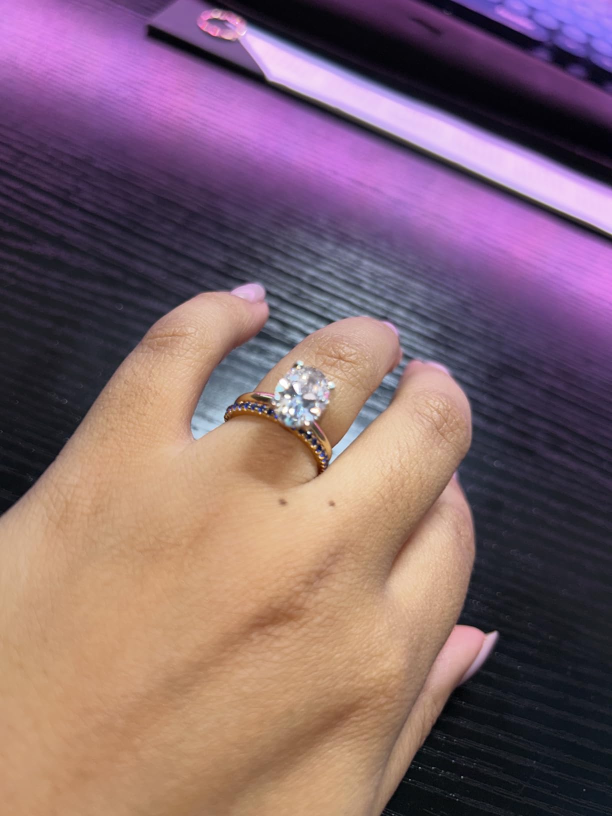Stackable Eternity Ring & Gold Plated Wedding Band for Women, Ruby customer photo 1