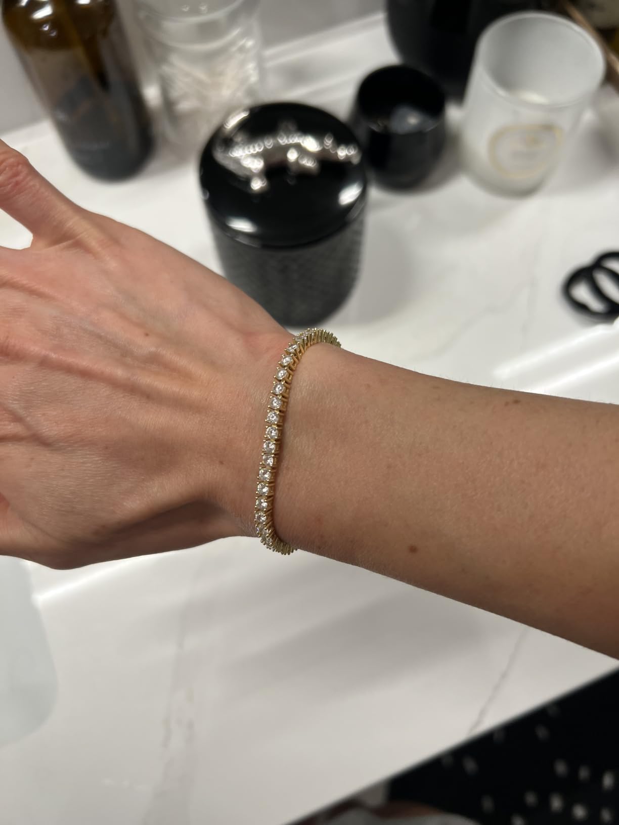 MINDDHA Tennis Bracelet, Gold Plated, 2mm/3mm, 5.5-8