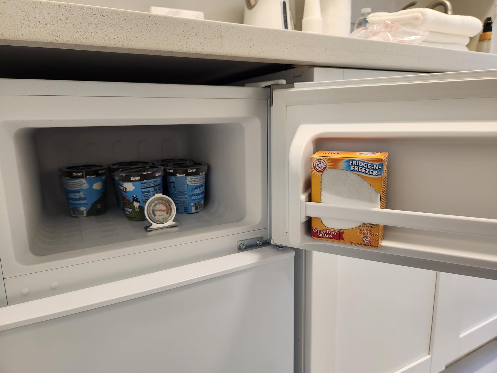 Frigidaire Compact Refrigerator with Top Freezer - 2 Door Fridge with 3.2 Cu Ft, Contemporary Series, Platinum customer photo 1