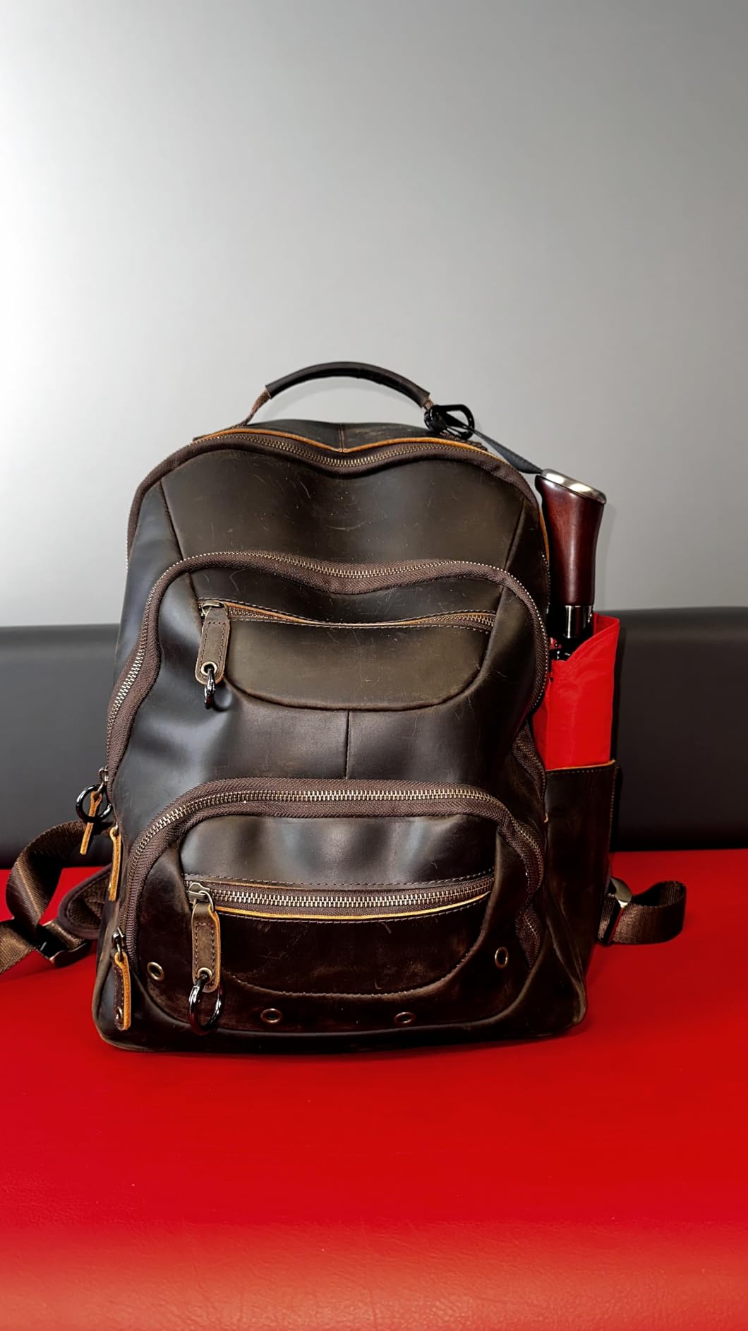 TIDING Full Grain Leather Backpack for Men 16 Inch Laptop Travel Daypack customer photo 2