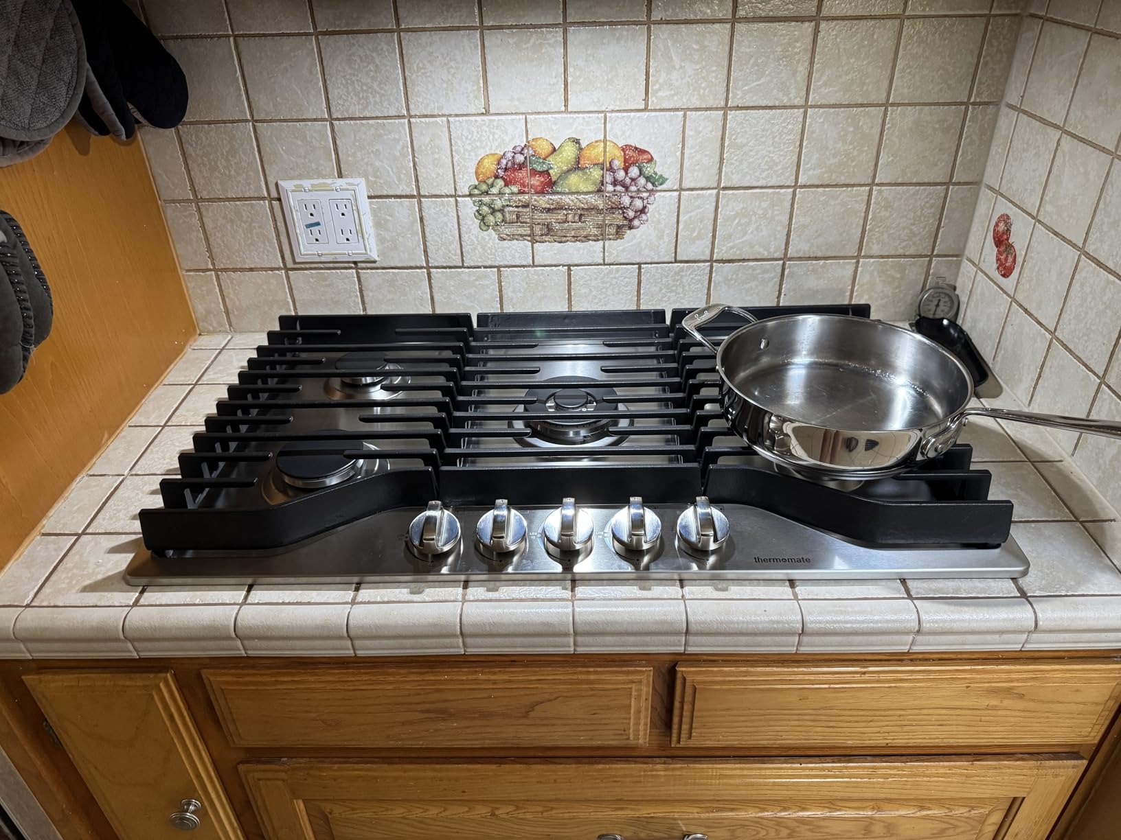 ThermoMate Heavy 30 Inch Gas Cooktop with 5 Italy Sabaf Power Burners, Built In Stove Top of 304 Stainless Steel, Gas Hob NG/LPG Convertible, Thermocouple Protection CSA Certified customer photo 2