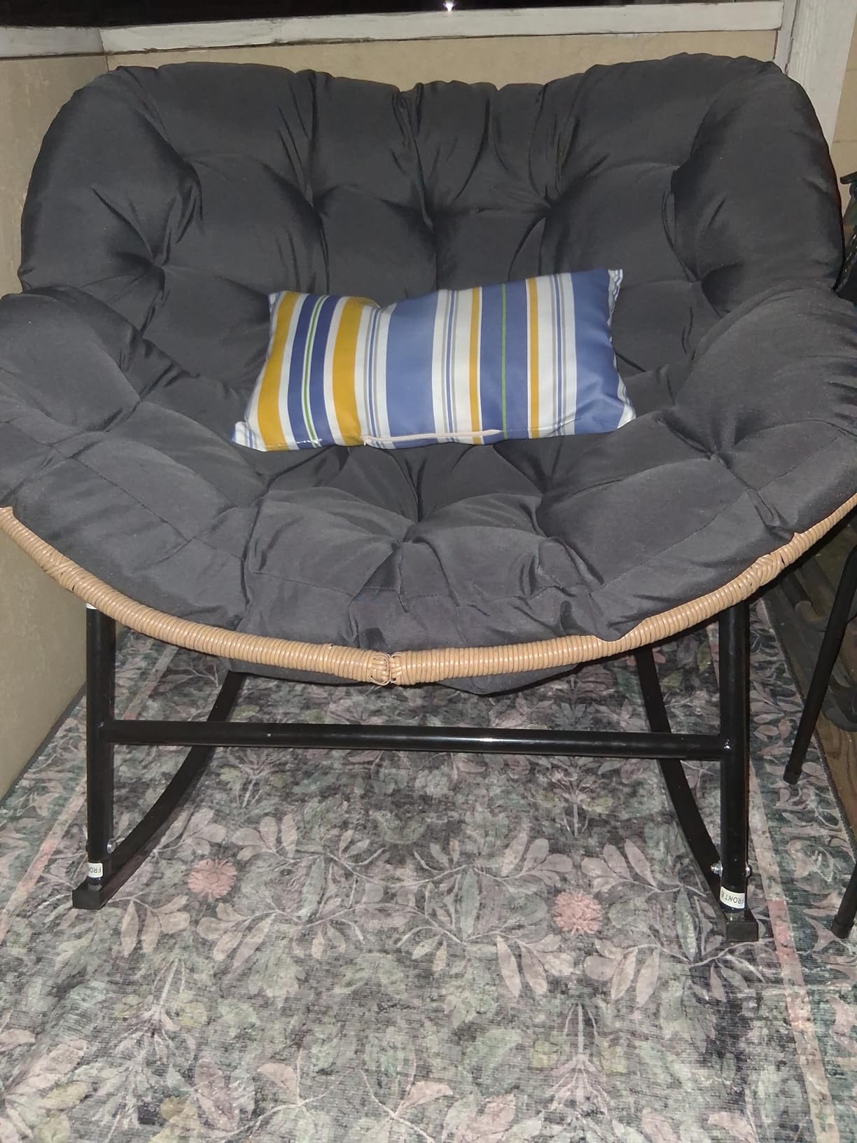 RADIATA Outdoor Papasan Rocking Chair, Oversized Patio Rocking Egg Chair customer photo 2
