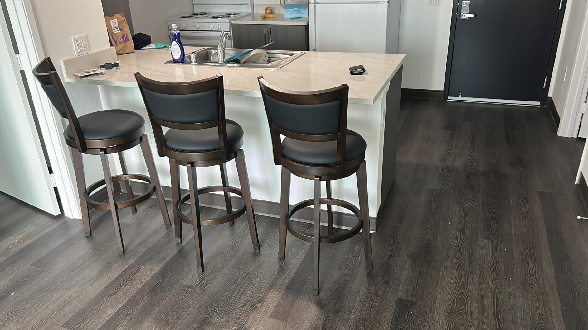 PrimeZone Swivel Bar Stools Set of 2, 24 Inch Counter Height Barstools customer photo 2