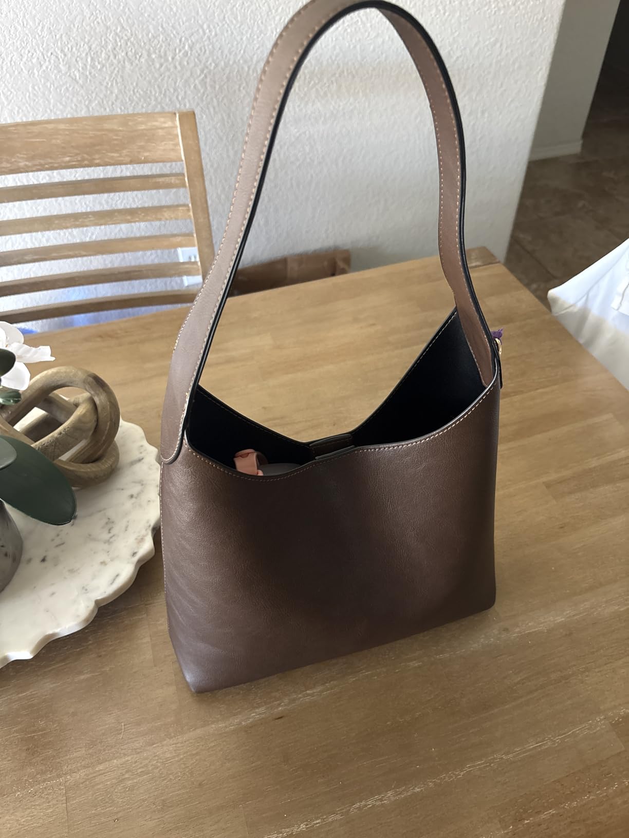 Faux Suede Hobo Bags Vegan Leather Shoulder Bag Tote for Women Medium Slouchy Designer Handbags Purses Fall Fashion customer photo 2