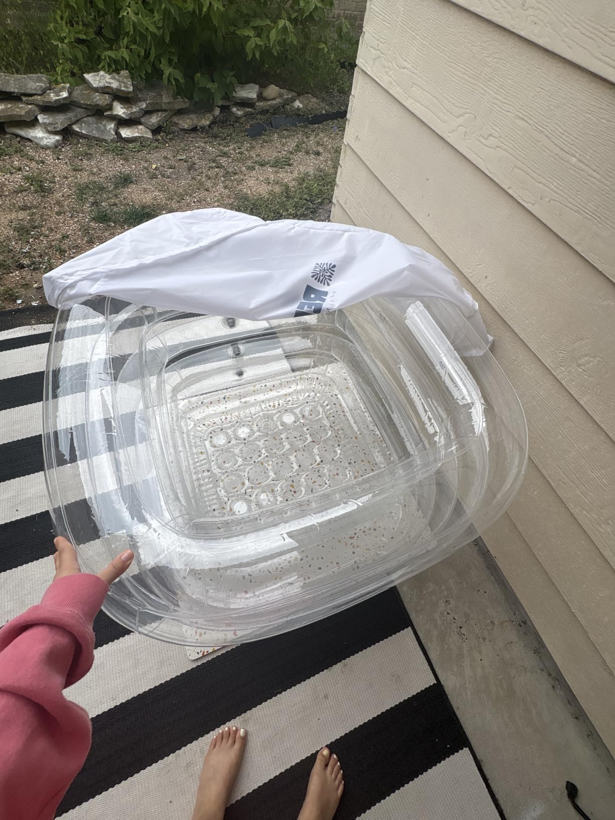Inflatable Ice Bath Tub -XL Clear See Through - Ice Plunge Tub for Cold Water Therapy - Portable Cold Plunge Tub - Indoor & Outdoor - Inflatable Tub for Adults - Ice Tub for Athletes - Cold Tub customer photo 2