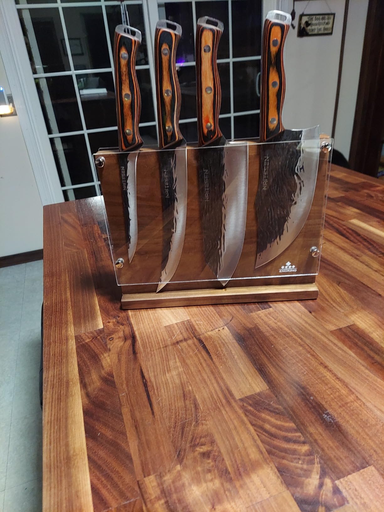 4PCS Hand Forged Butcher Knife Set, Kitchen Knives Gift for Men Women customer photo 2